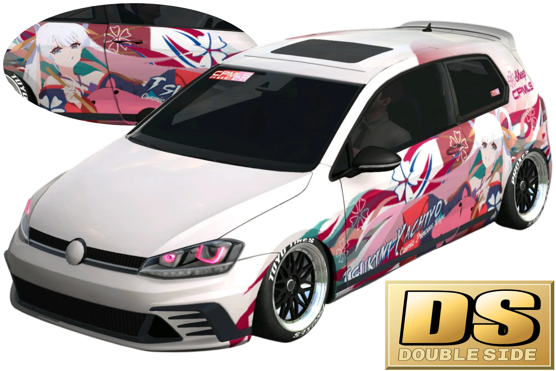 [561]Volkswagen Golf GTI 超時空輝耀姬! 月見八千代 雙面痛車