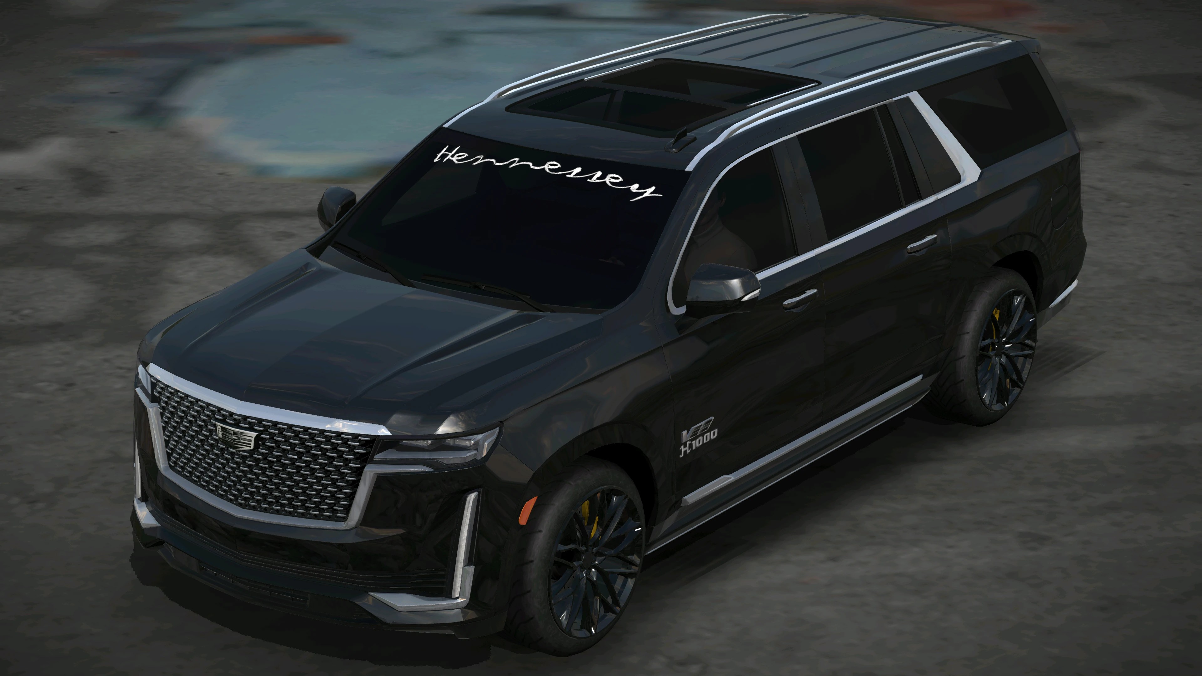 [571]Cadillac Escalade H1000 凱迪拉克 西裝暴徒 銀色高反光細標