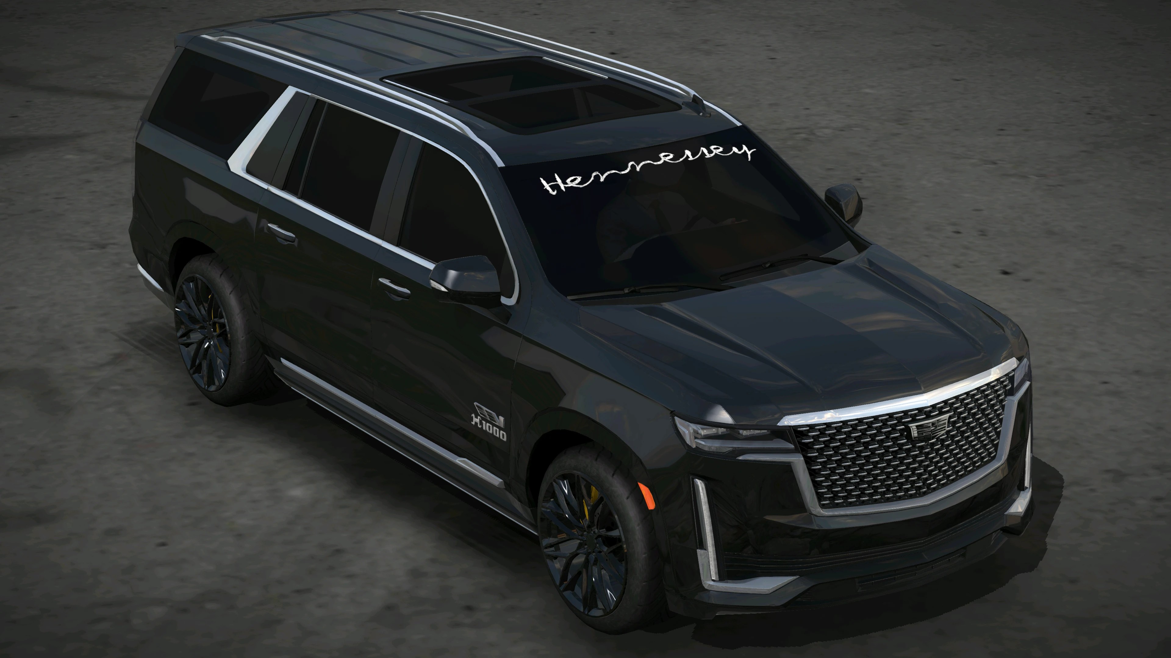 [571]Cadillac Escalade H1000 凱迪拉克 西裝暴徒 銀色高反光細標