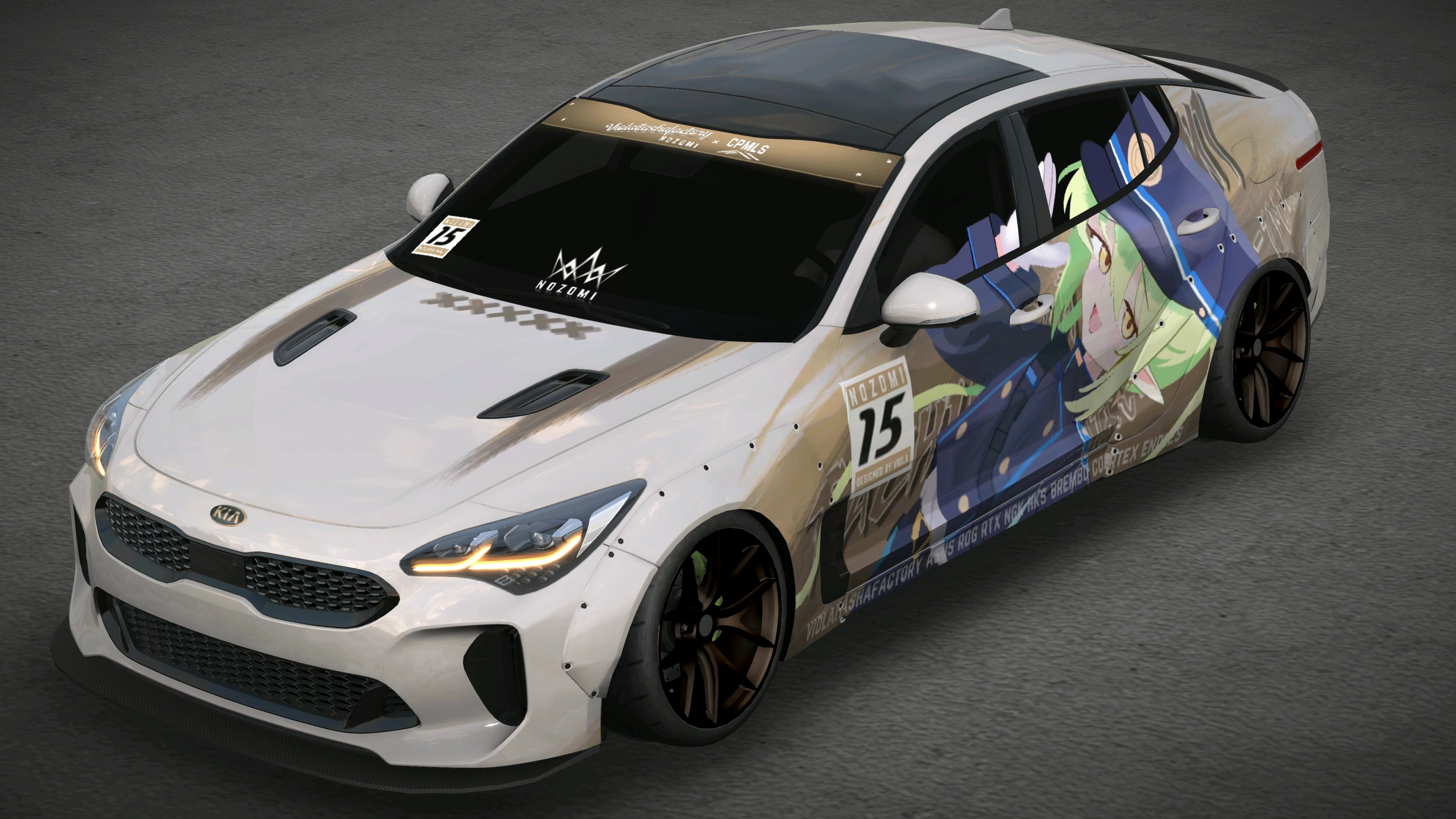 [583]Kia Stinger GT 蔚藍檔案 橘希望 鐵道雙子 街頭改裝風格 雙面痛車