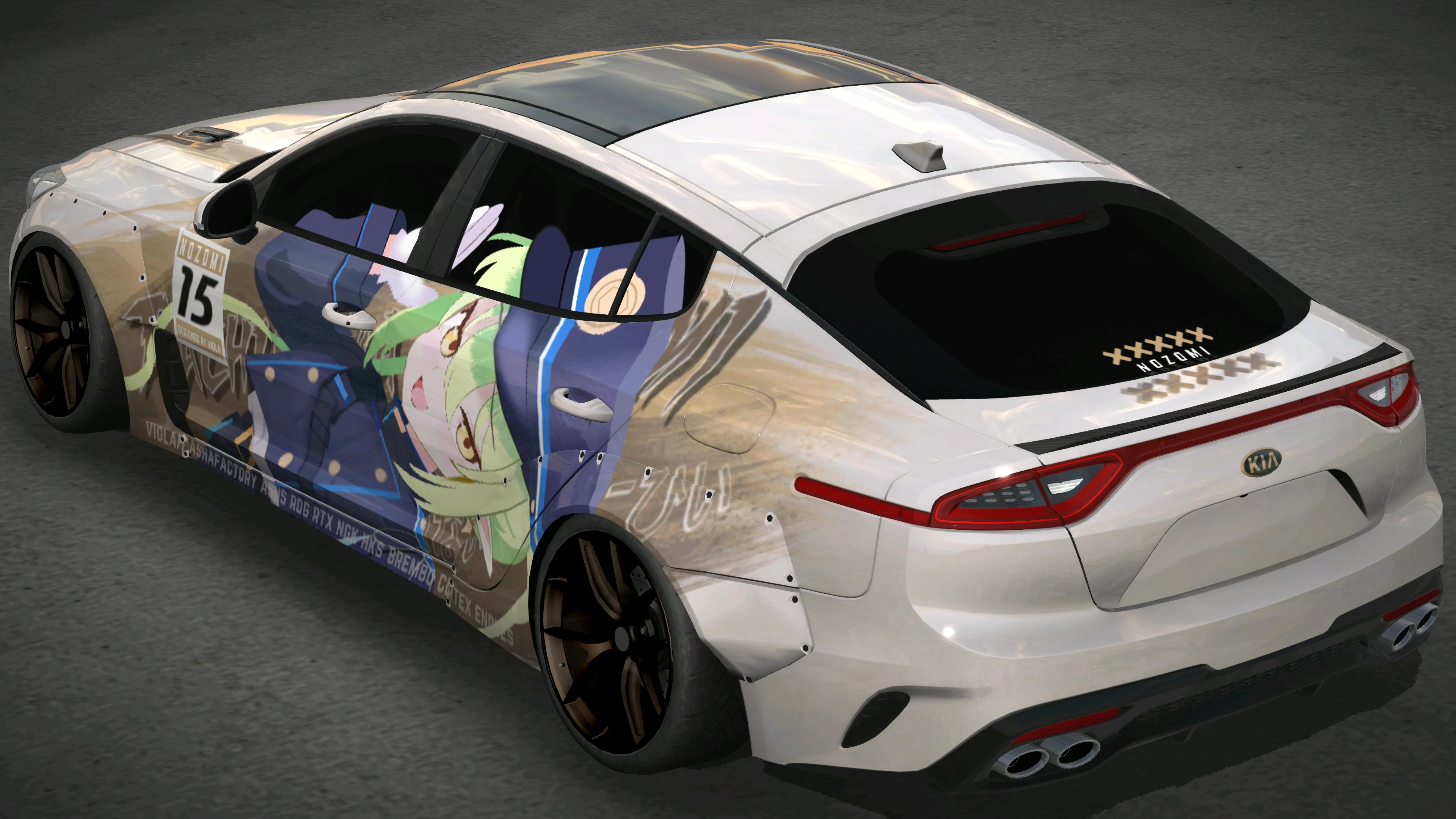 [583]Kia Stinger GT 蔚藍檔案 橘希望 鐵道雙子 街頭改裝風格 雙面痛車