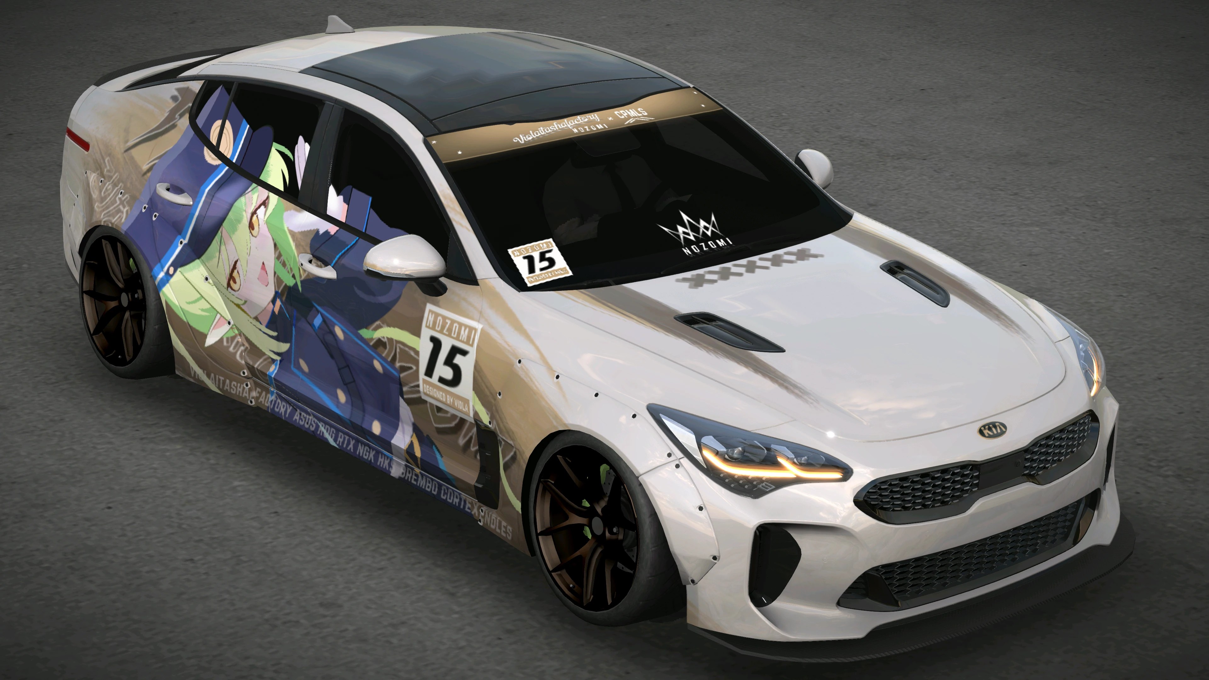 [583]Kia Stinger GT 蔚藍檔案 橘希望 鐵道雙子 街頭改裝風格 雙面痛車