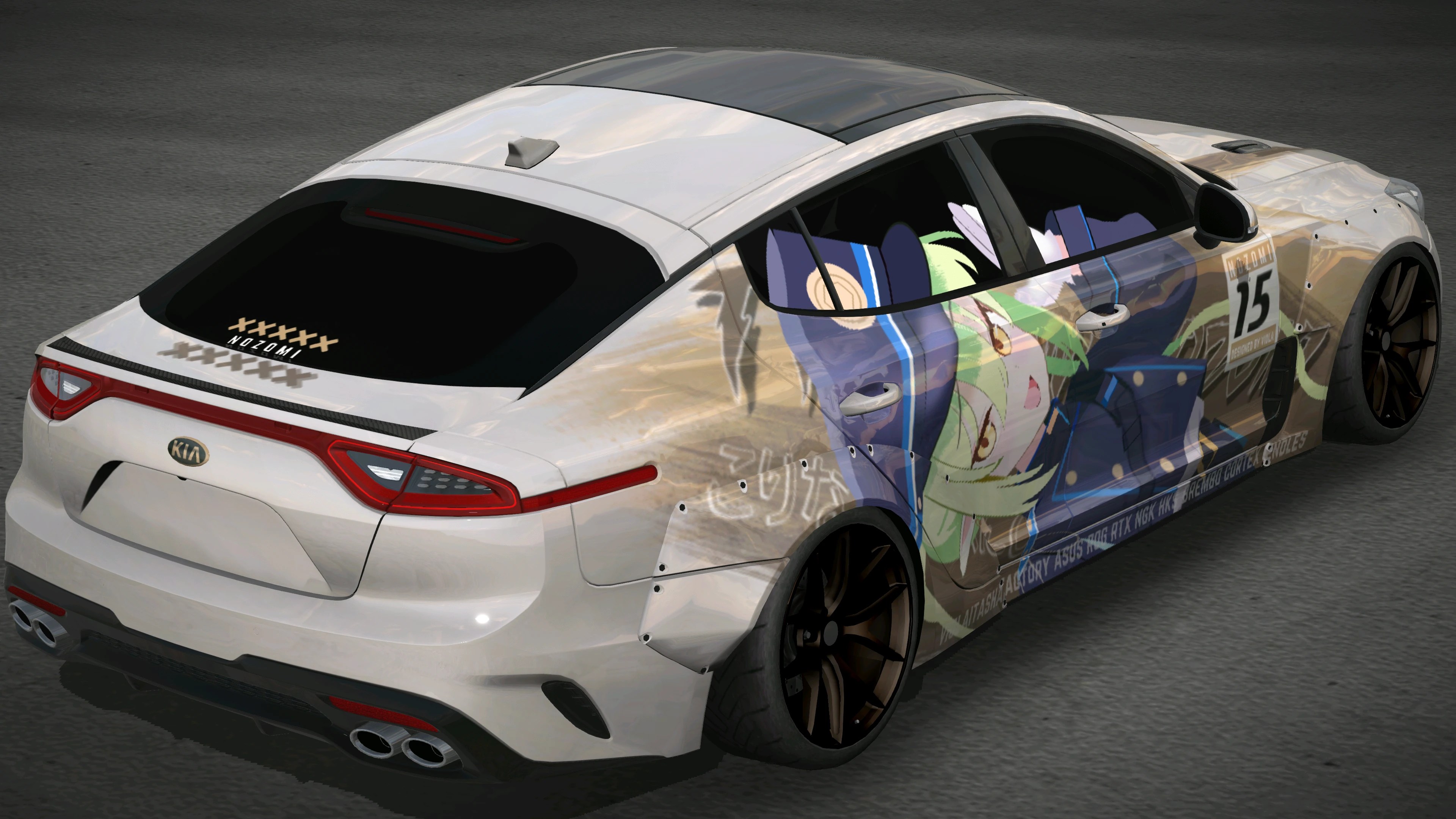 [583]Kia Stinger GT 蔚藍檔案 橘希望 鐵道雙子 街頭改裝風格 雙面痛車