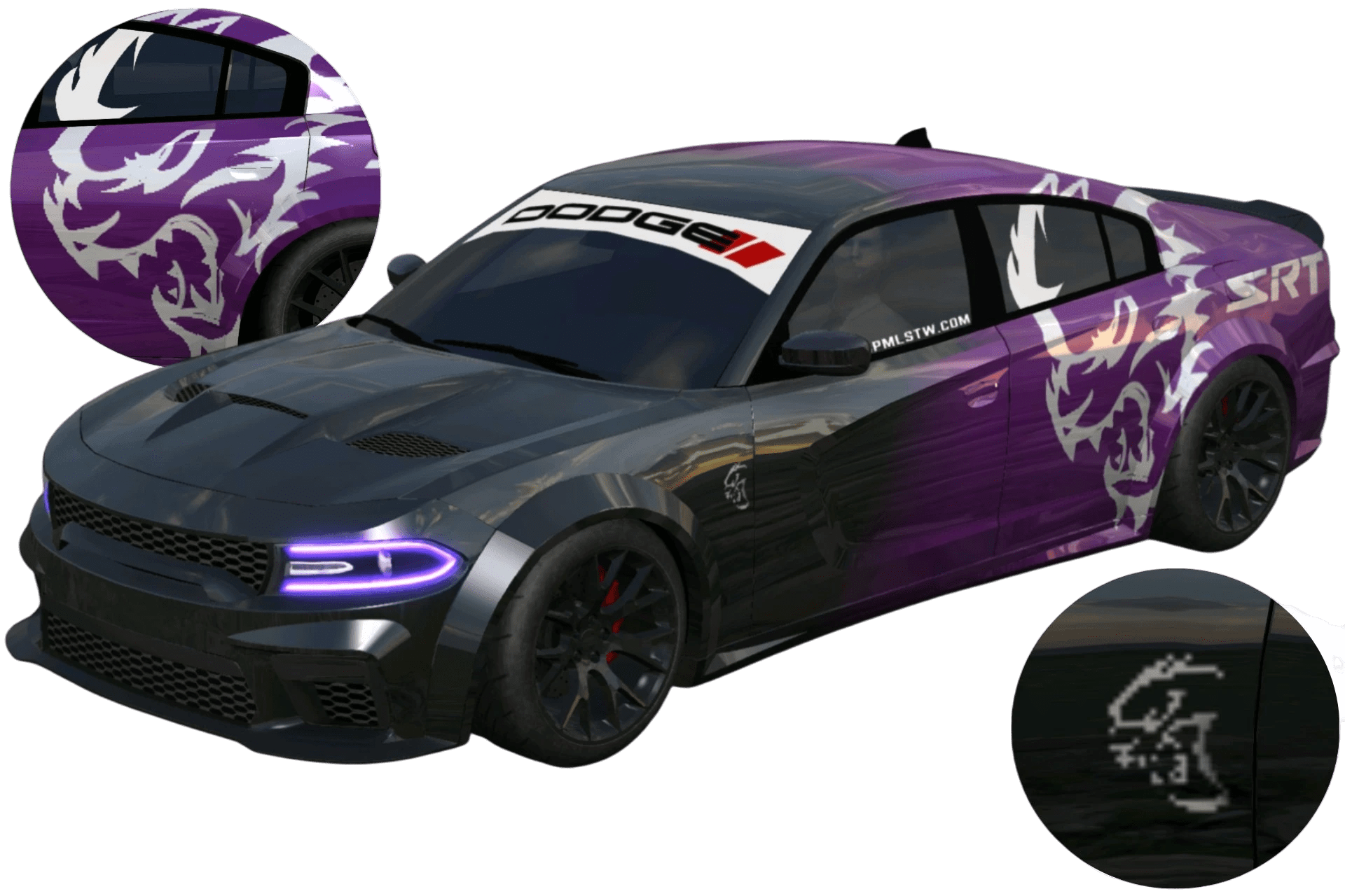[606]Dodge Charger SRT 仿寬體套件 車側細標 美式肌肉 漸層塗裝