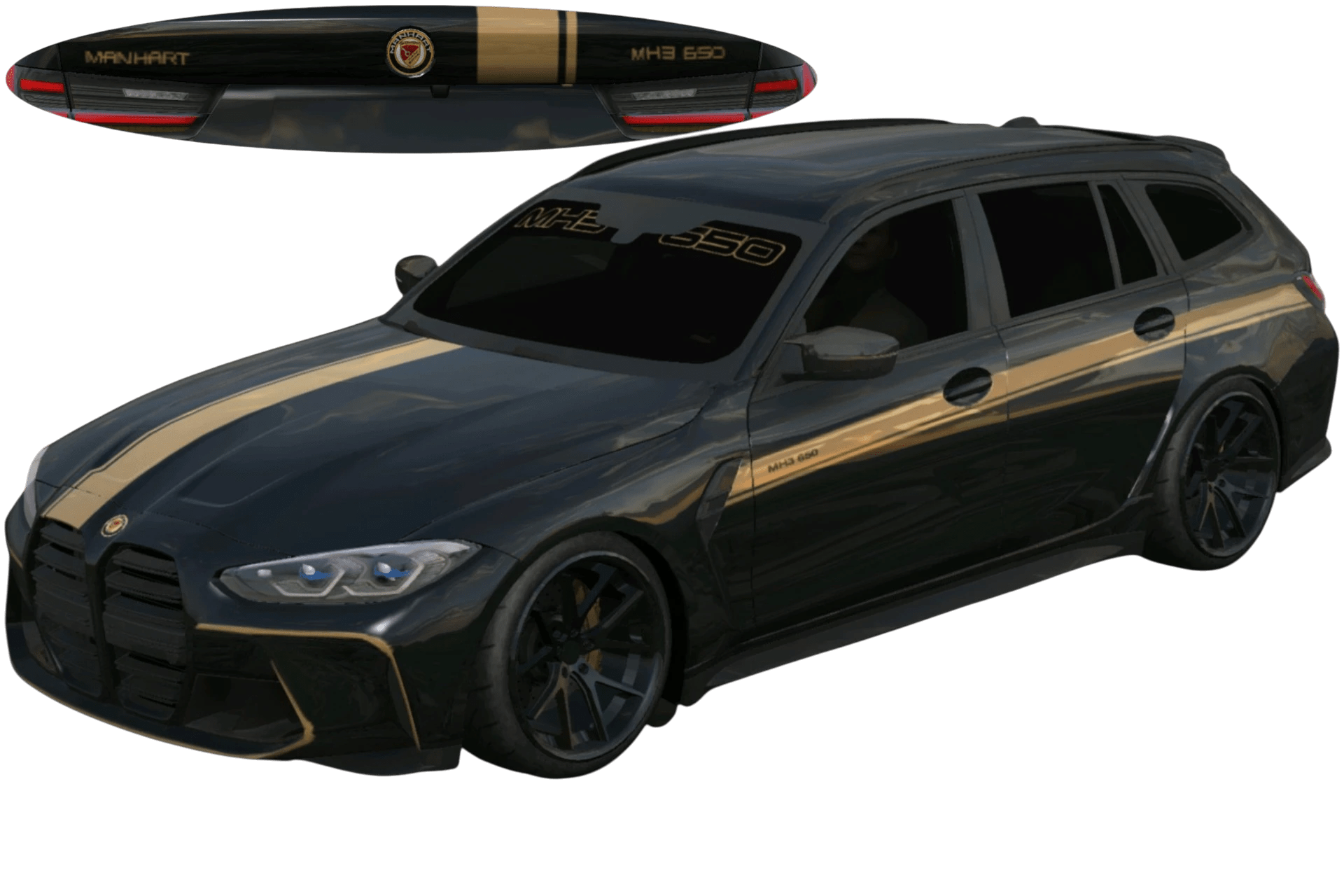 [608]BMW Manhart MH3 650 touring 車尾細標 旅行風 賽車條紋