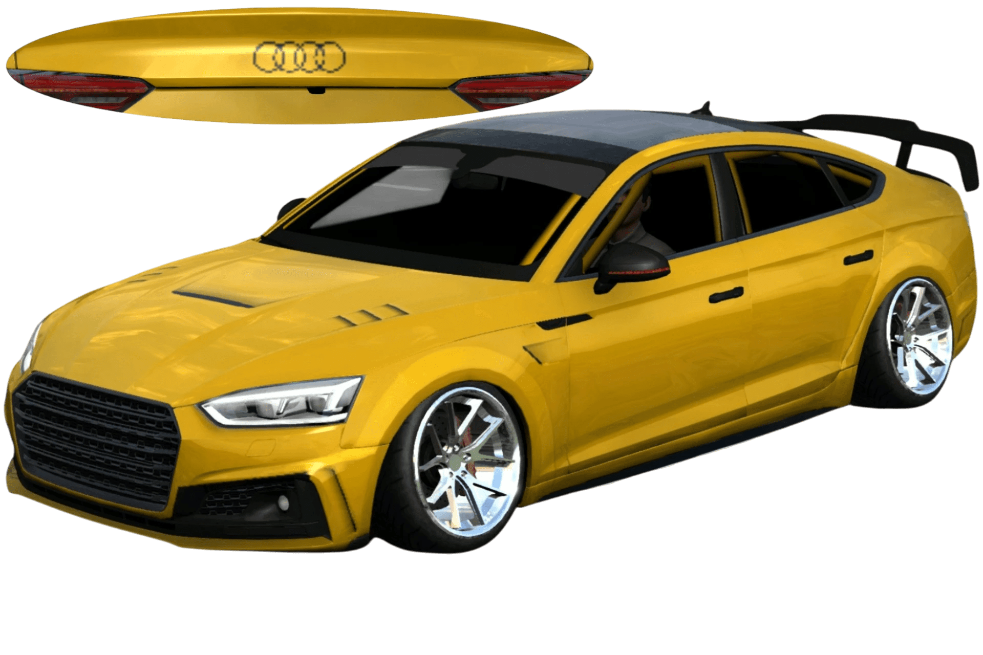 [619]Audi A5 姿態空力套件塗裝 車尾細標 仿寬體套件 姿態趴低