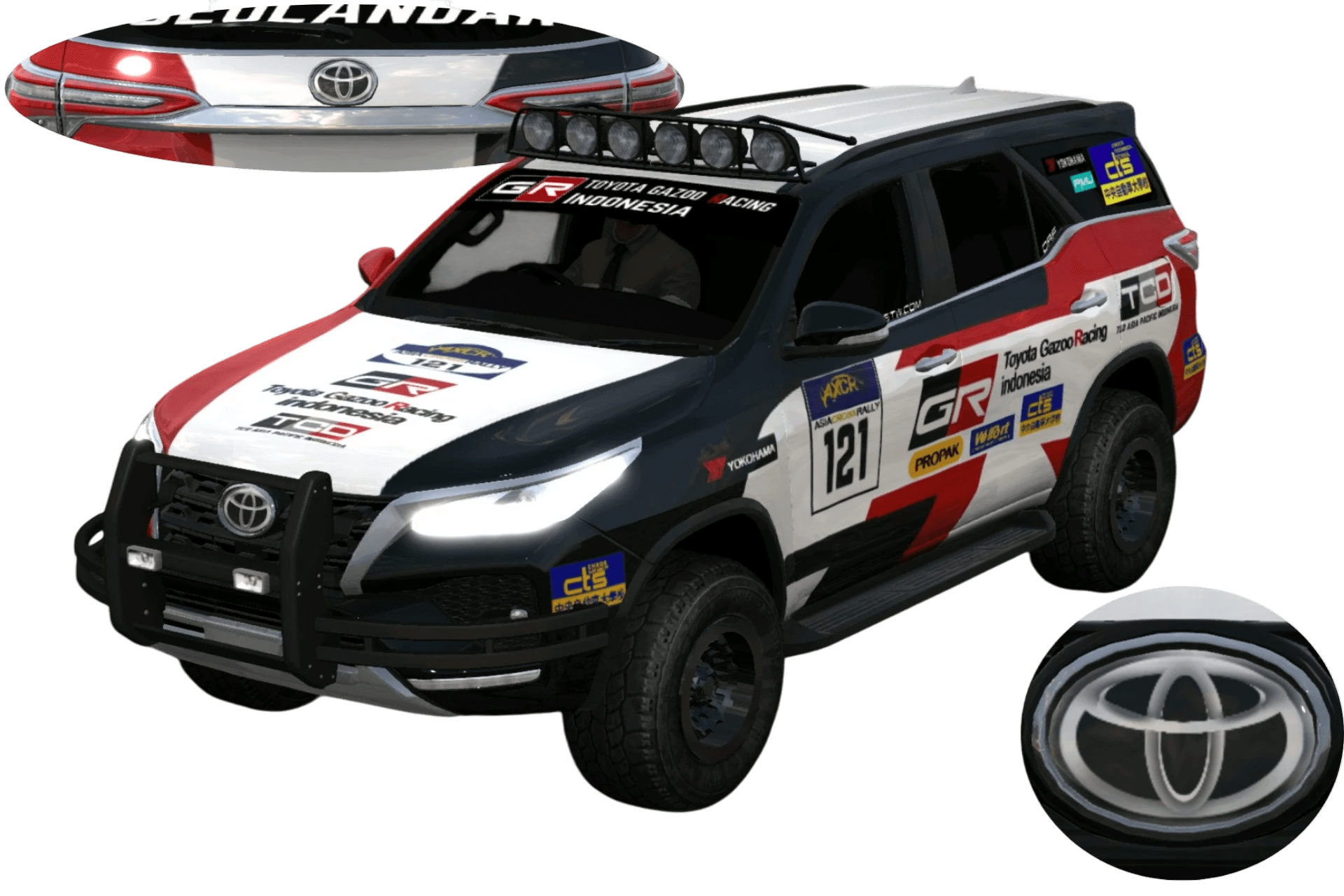 [628]Toyota Fortuner GR Gazoo Racing 前後細標 越野拉力 撞色幾何
