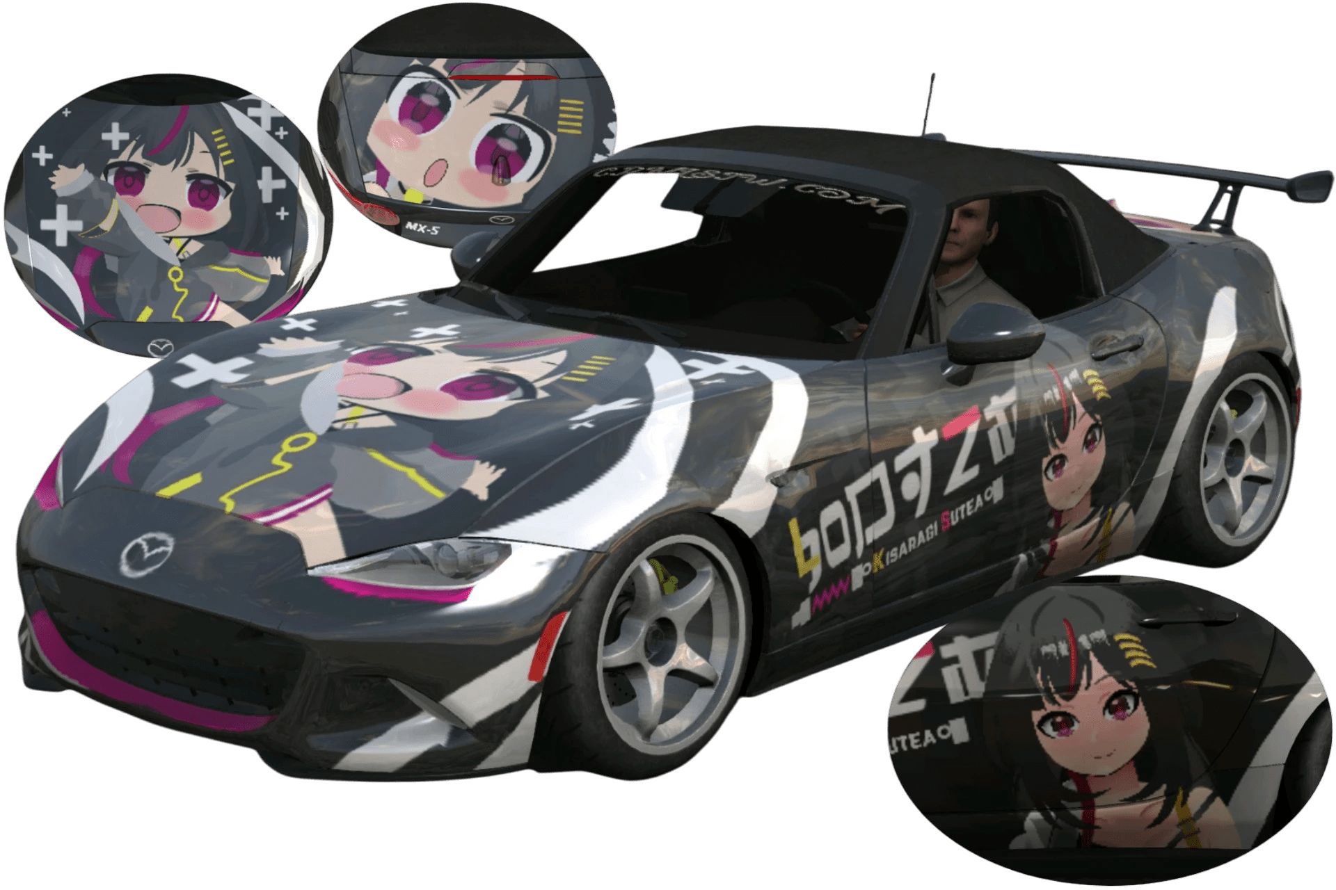 [633]Miata Mx-5 Vtuber 如月すてあ 三面痛車 日式JDM 街頭戰鬥風