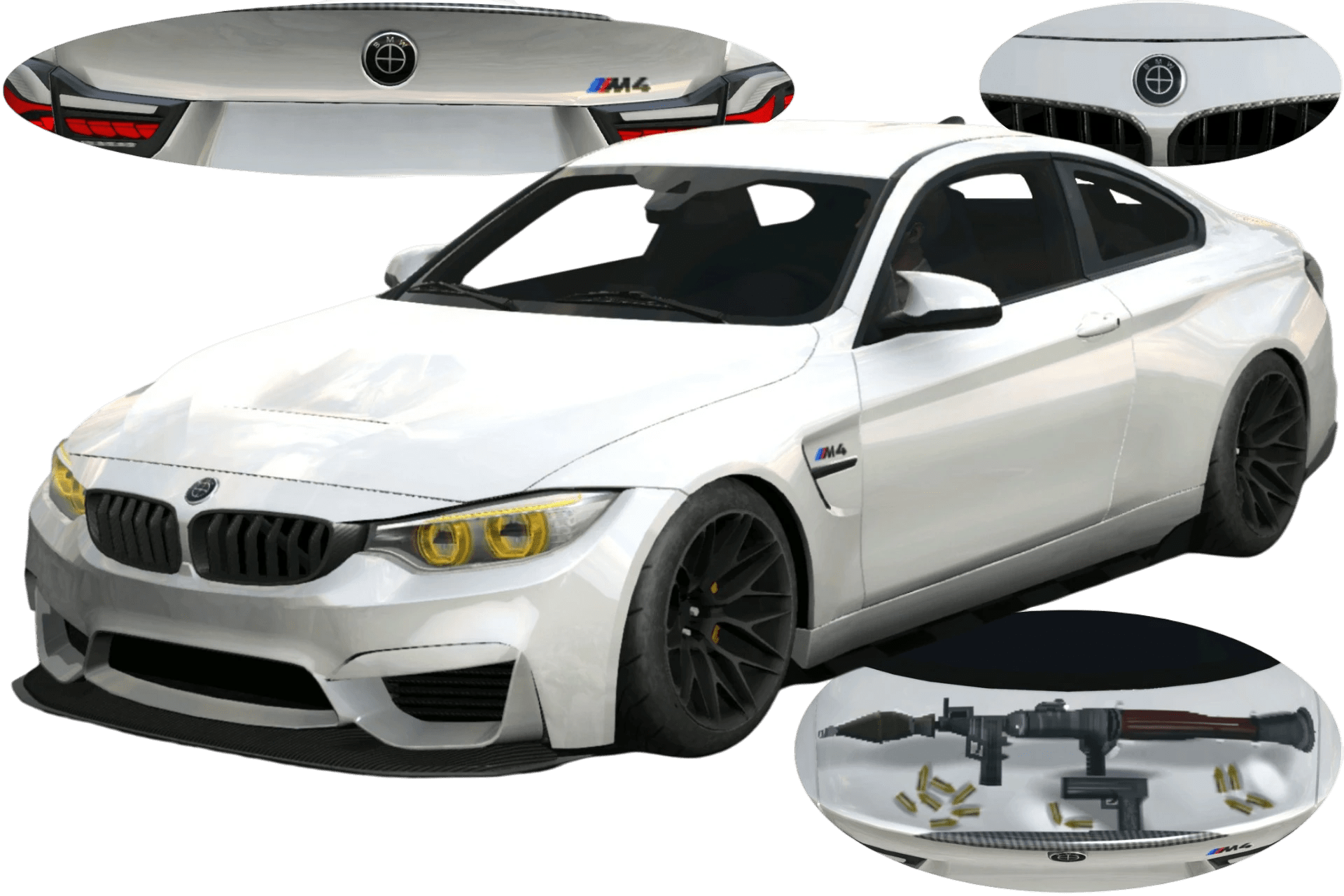 [642]BMW M4 F82 後尾箱火箭炮 前後細標 仿套件塗裝 3D立體物件