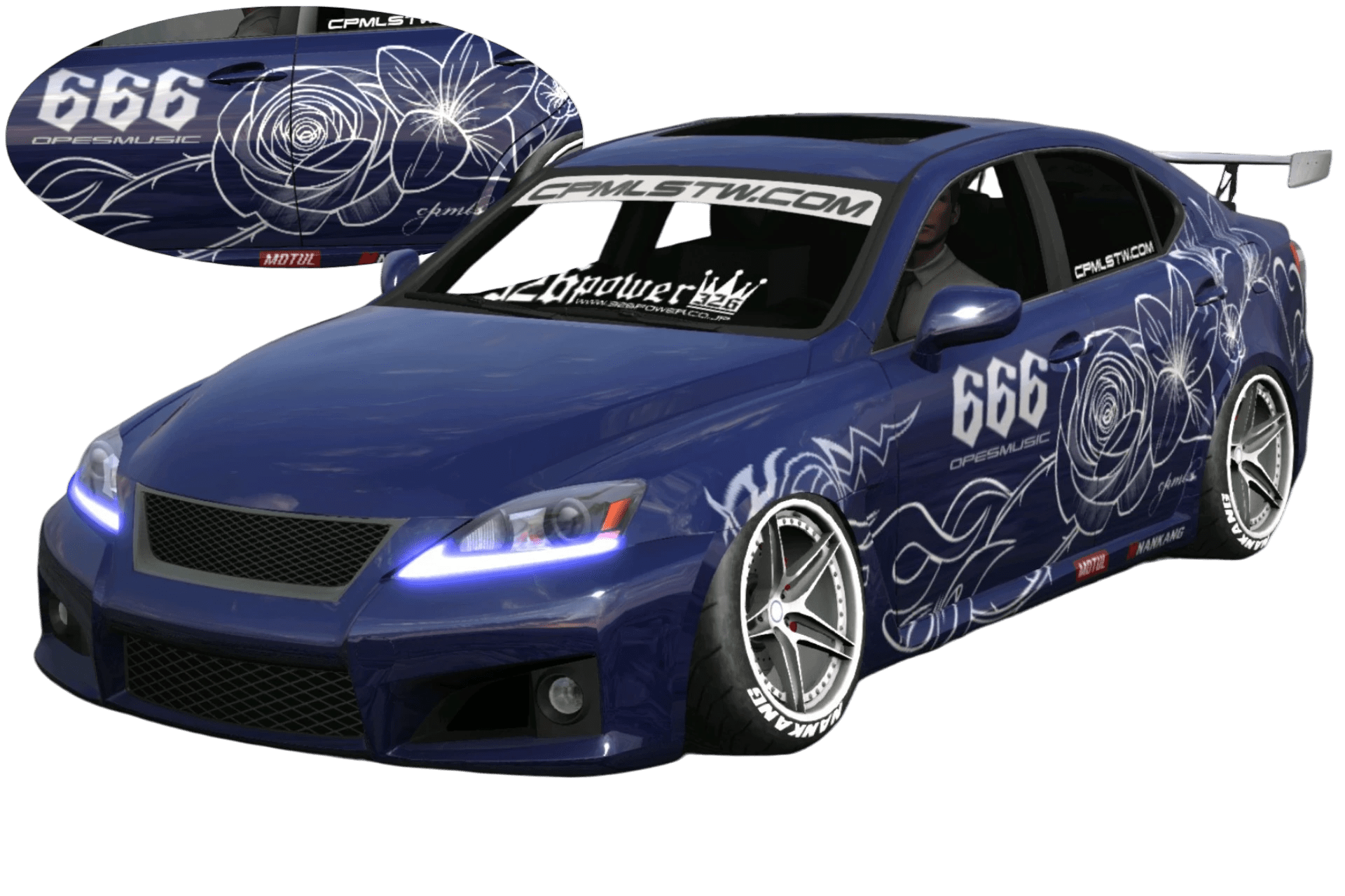 [643]Lexus ISF 花卉 仿套件塗裝 姿態趴低 日式JDM 鬼火拉花 街頭戰鬥風