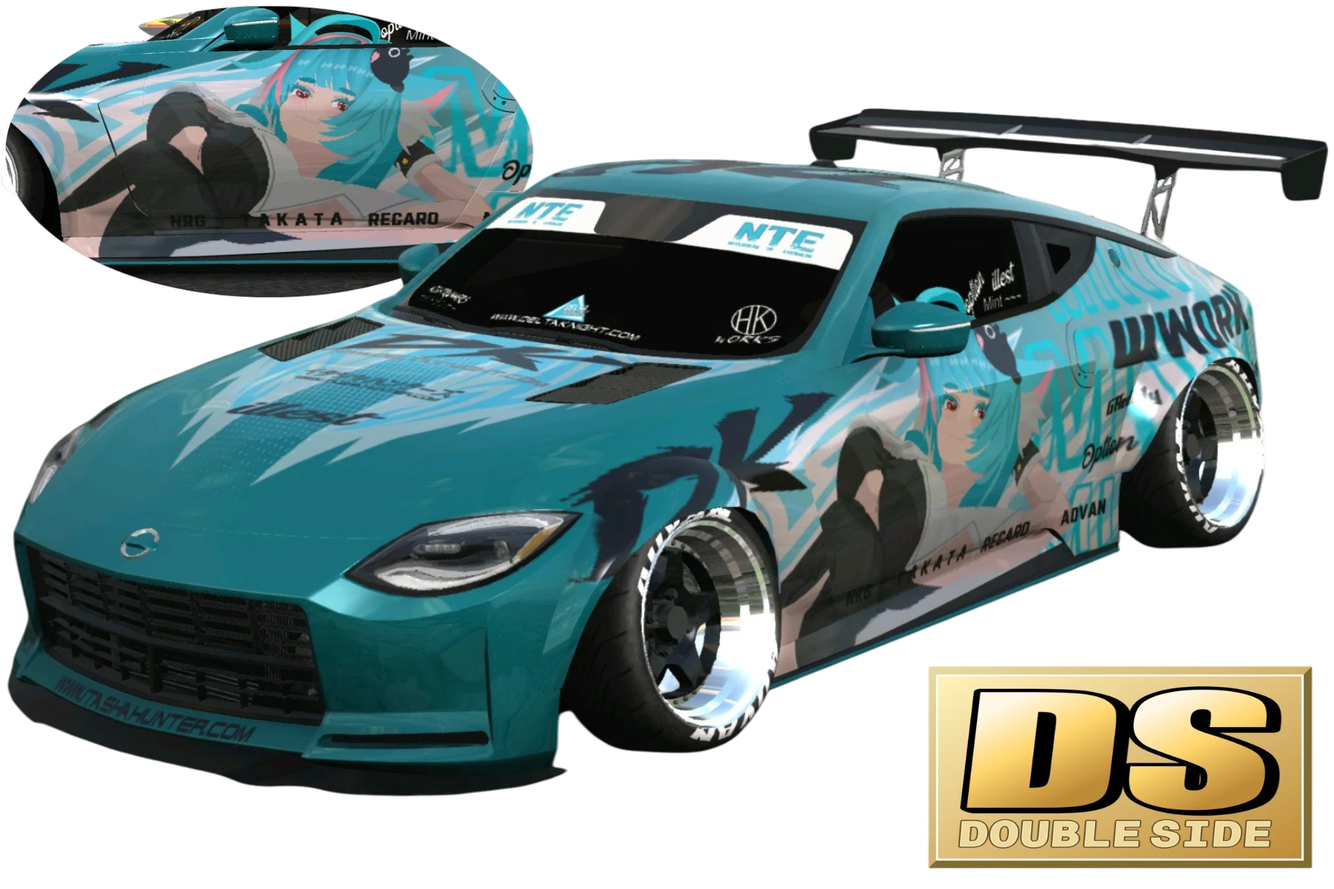 [647]Nissan 400z (RZ34) 異環 薄荷 雙面痛車 姿態趴低 日式JDM Hellaflush