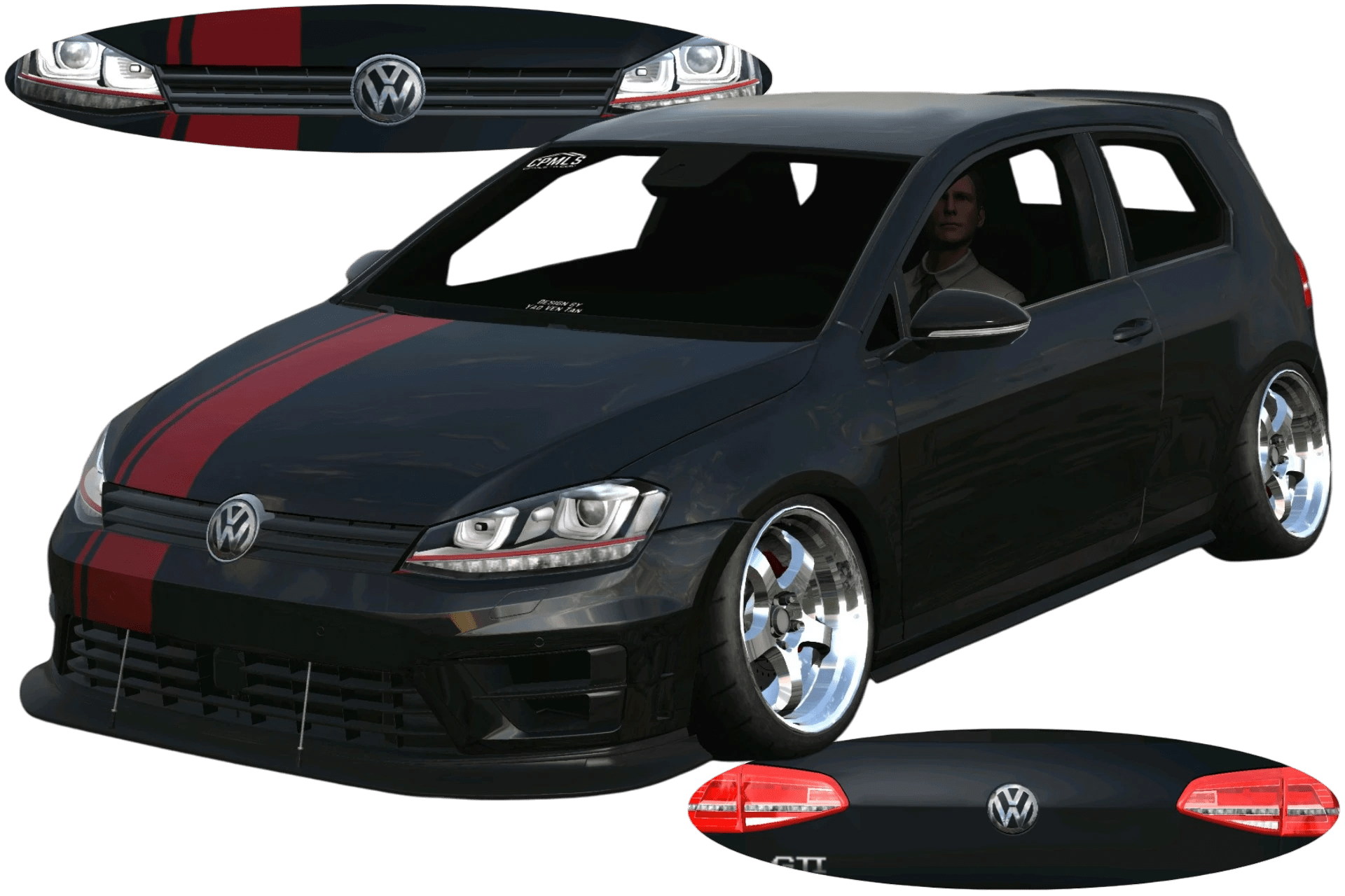 [649]Volkswagan Golf GTI 高清細標 塗裝 前後細標 姿態趴低 街頭戰鬥風