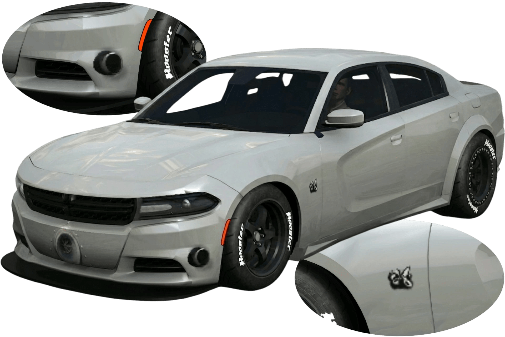 [665]Dodge Charger SuperBee Drag-spec 車側細標 前後細標 仿套件塗裝