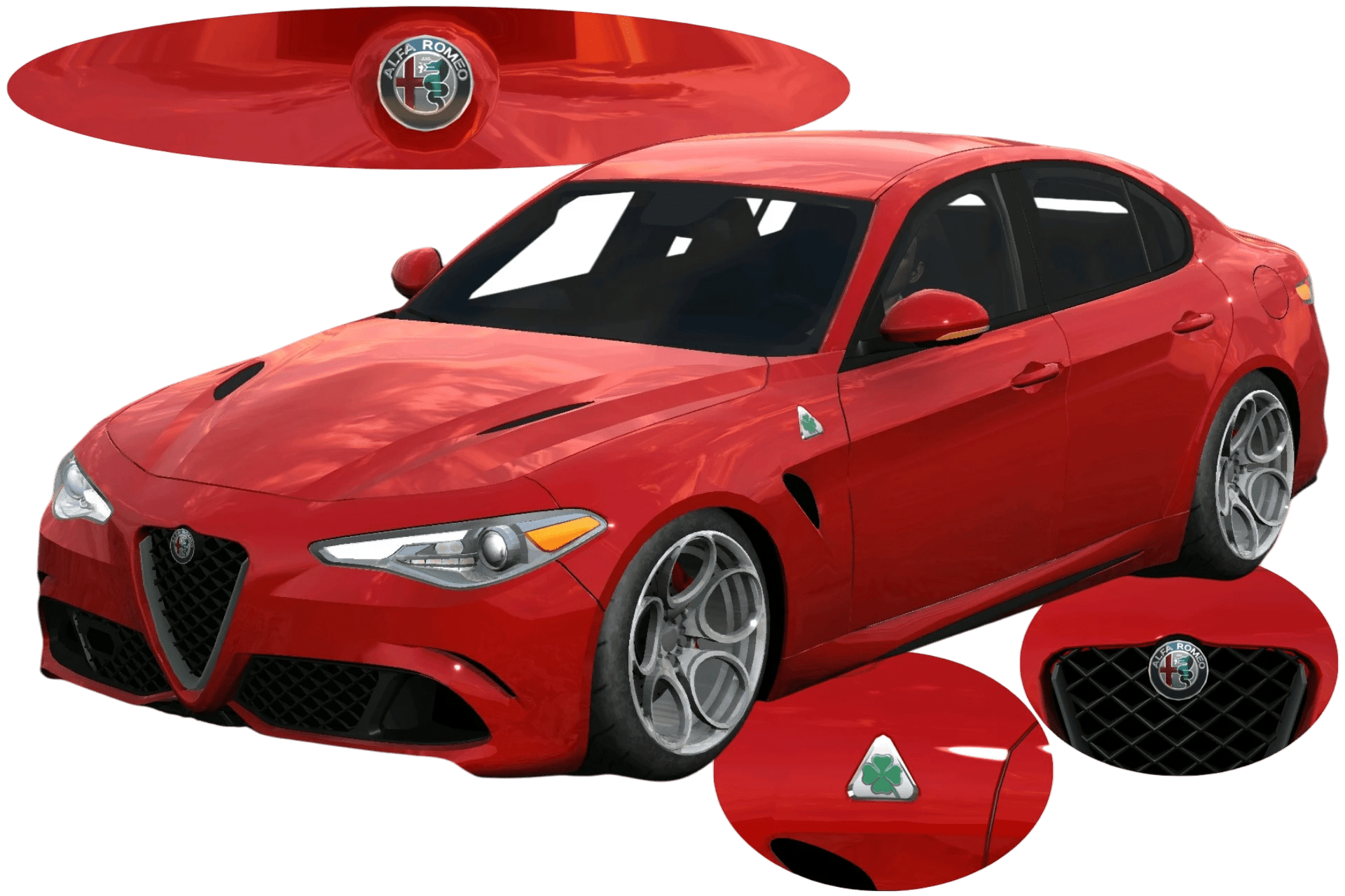 [673]Alfa Romeo Gulia 高反光細標 前後細標 車側細標 仿套件塗裝