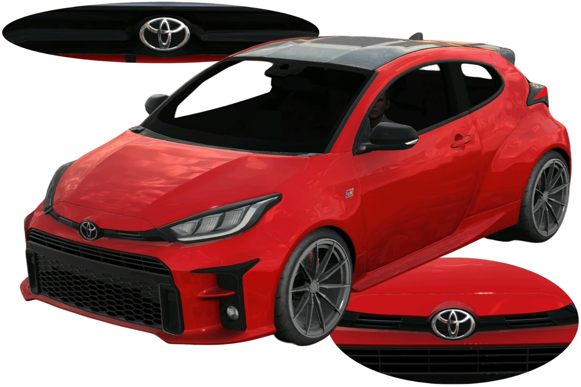 [674]Toyata GR Yaris高反光細標 前後細標 4K高解析度反光車標 日式JDM
