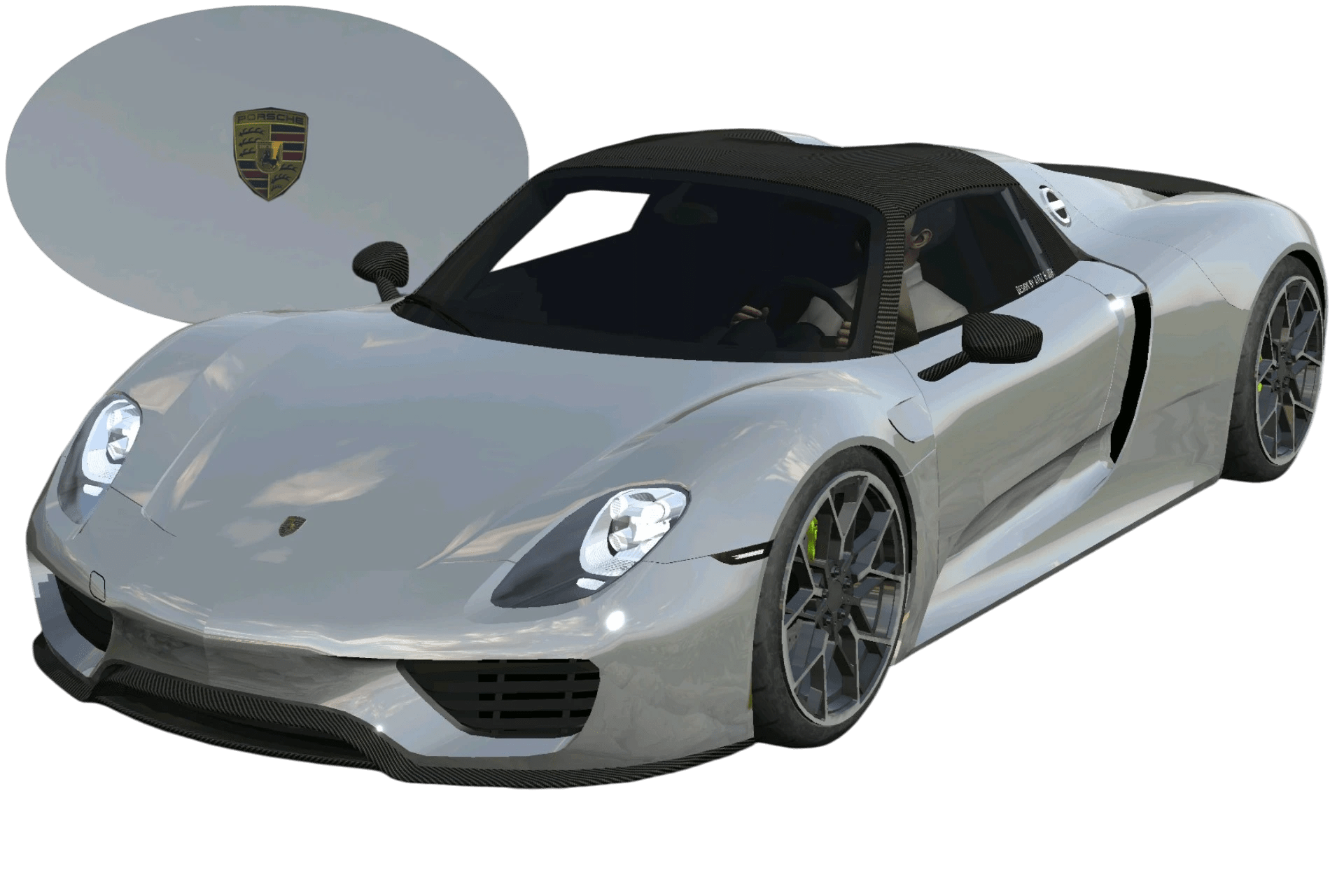 [675]Porsche 918高反光細標 車頭細標 4K高解析度反光車標 仿套件塗裝