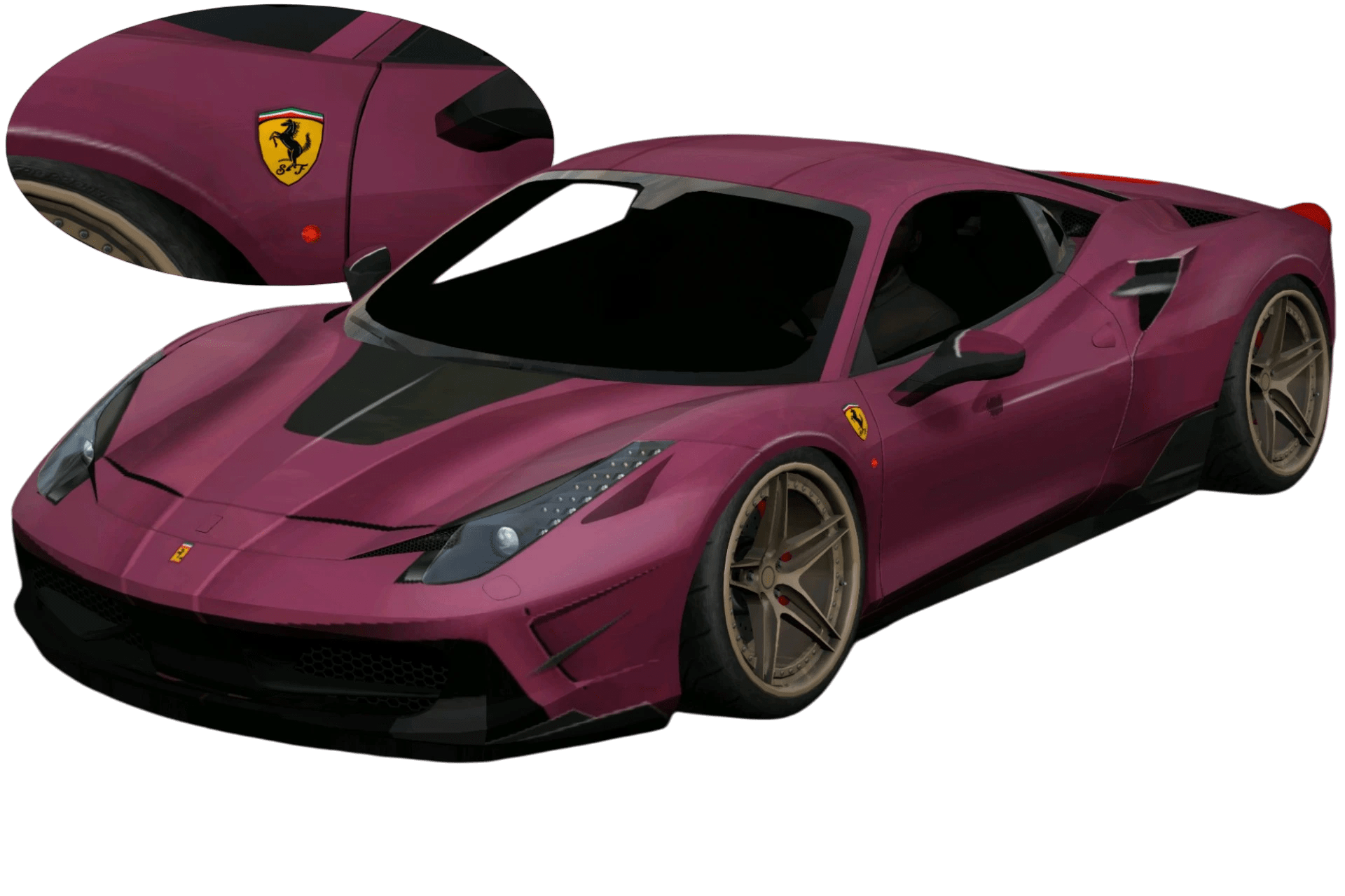 [680]Ferrari 458改488 光影增強 車側細標 仿套件塗裝 姿態趴低 Stance