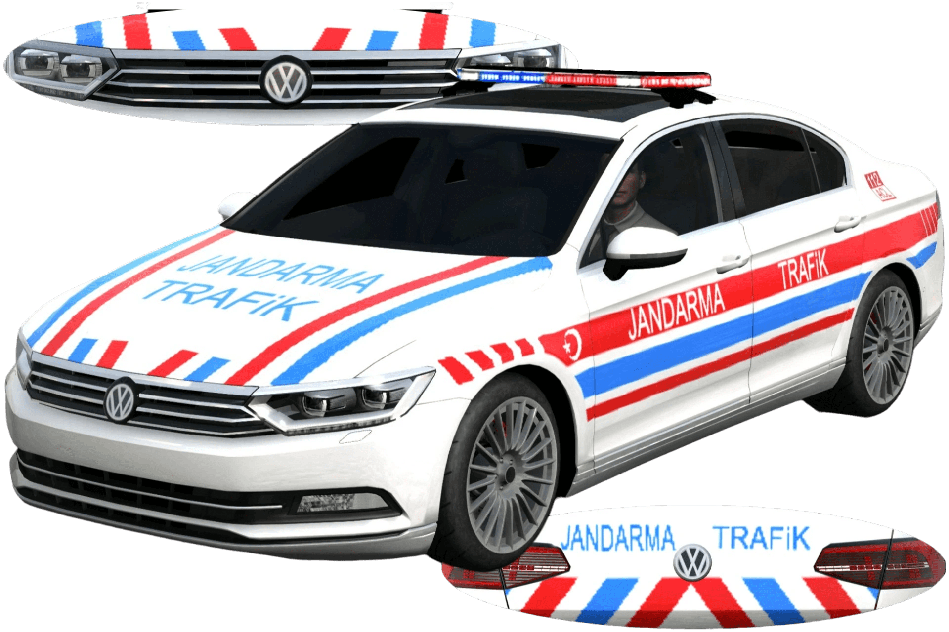 [681]Volkswagon Passat 土耳其憲兵交通警車 前後細標 警車塗裝