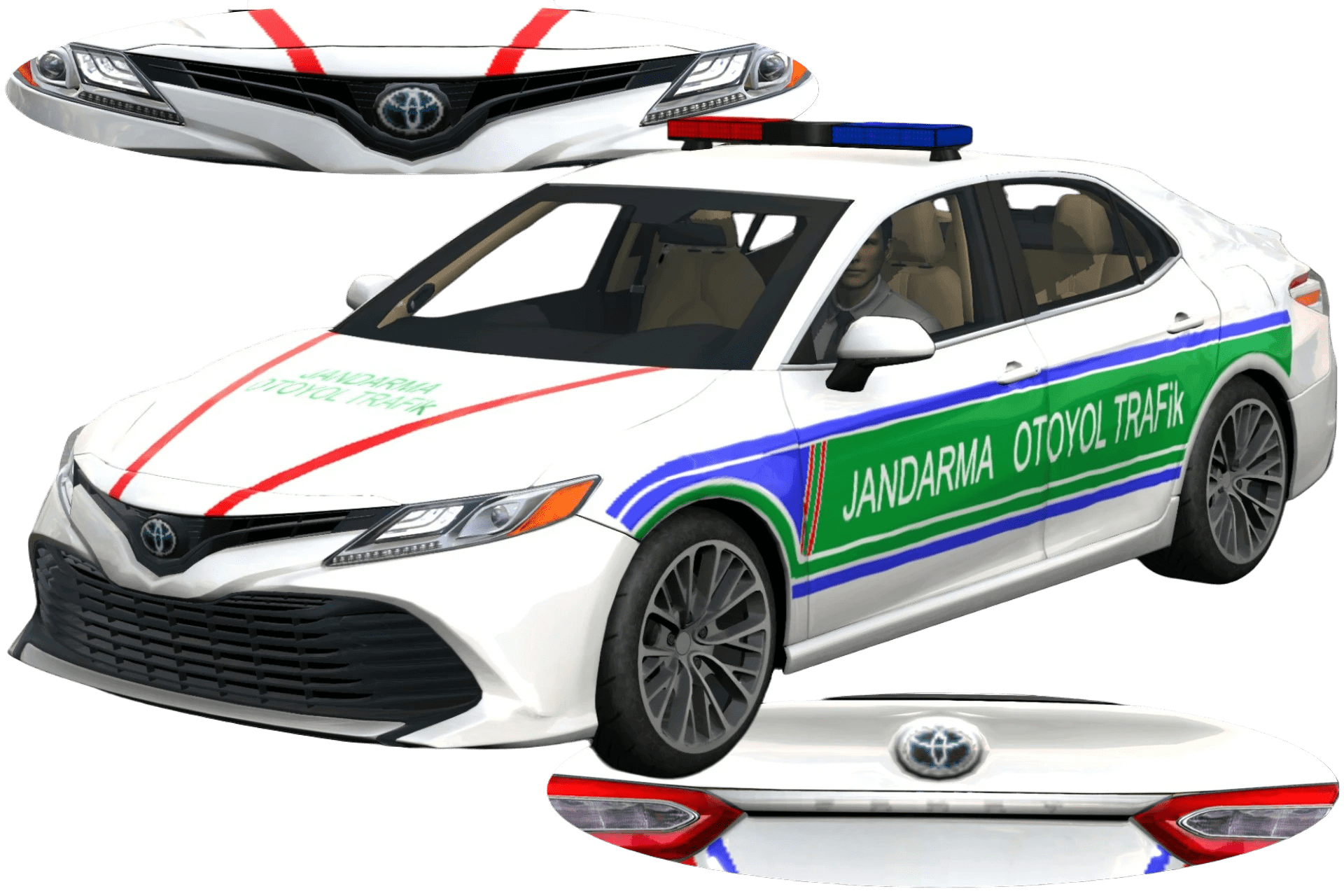 [683]Toyota Camry XV70 土耳其憲兵高速公路交通隊警車 前後細標 警車塗裝