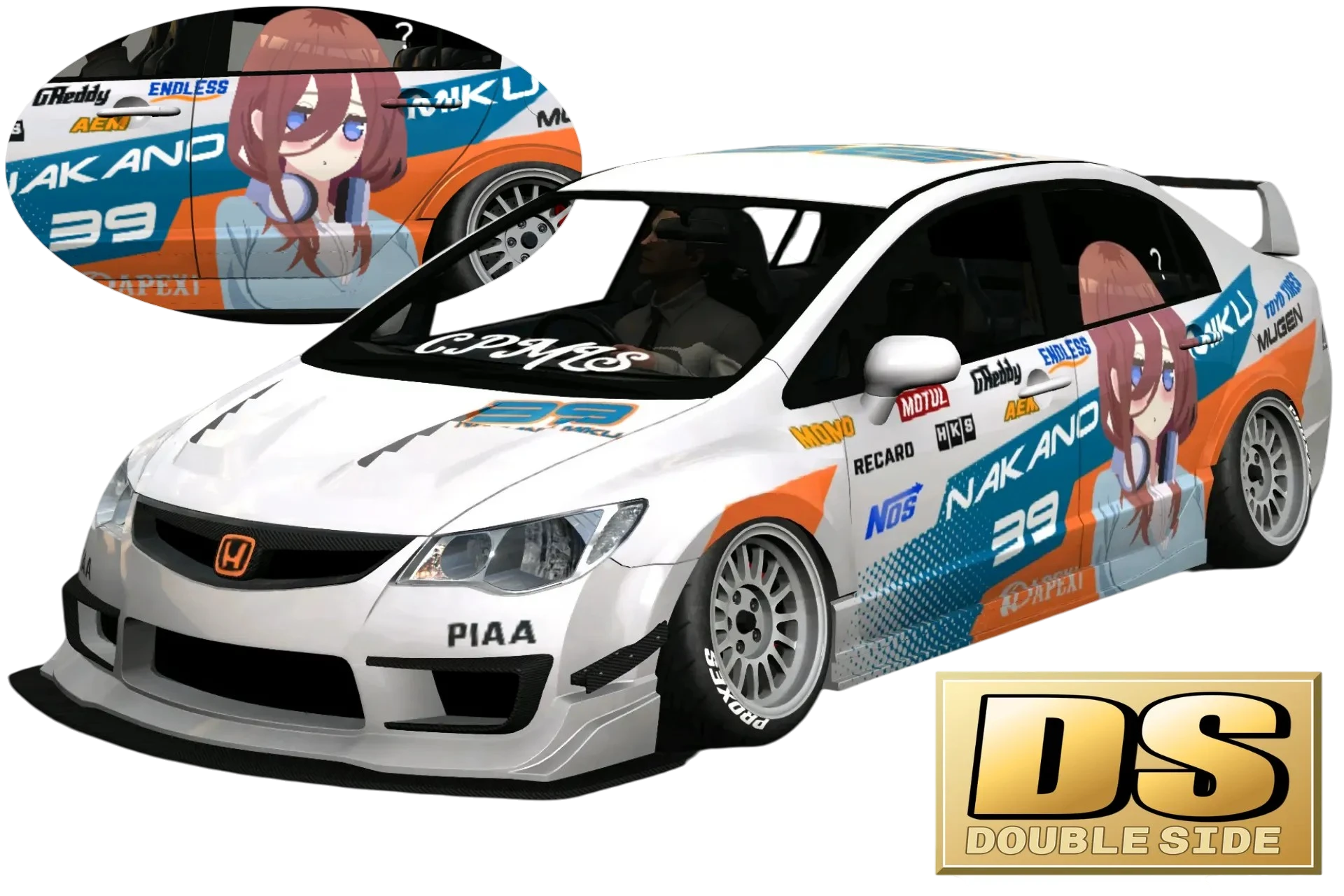 [686]Honda FD2 中野三玖 雙面痛車 姿態趴低 日式JDM 賽車塗裝