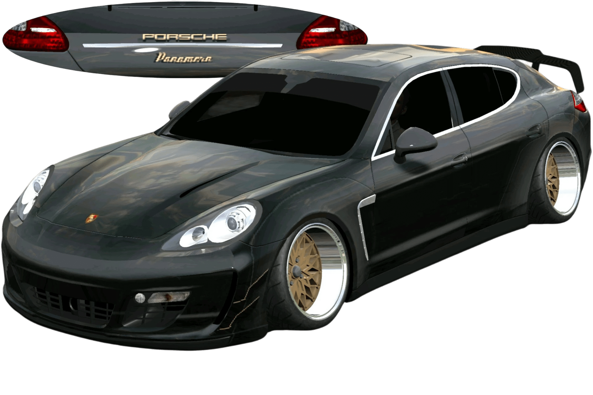 [692]Porsche Panamera Turbo 仿寬體套件 光影增強 車尾細標 姿態趴低
