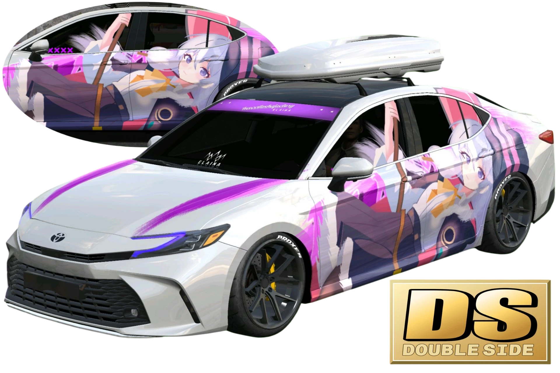 [700]Toyota Camry XV80 魔女之旅 伊蕾娜 雙面痛車 姿態趴低 旅行風 漸層塗裝