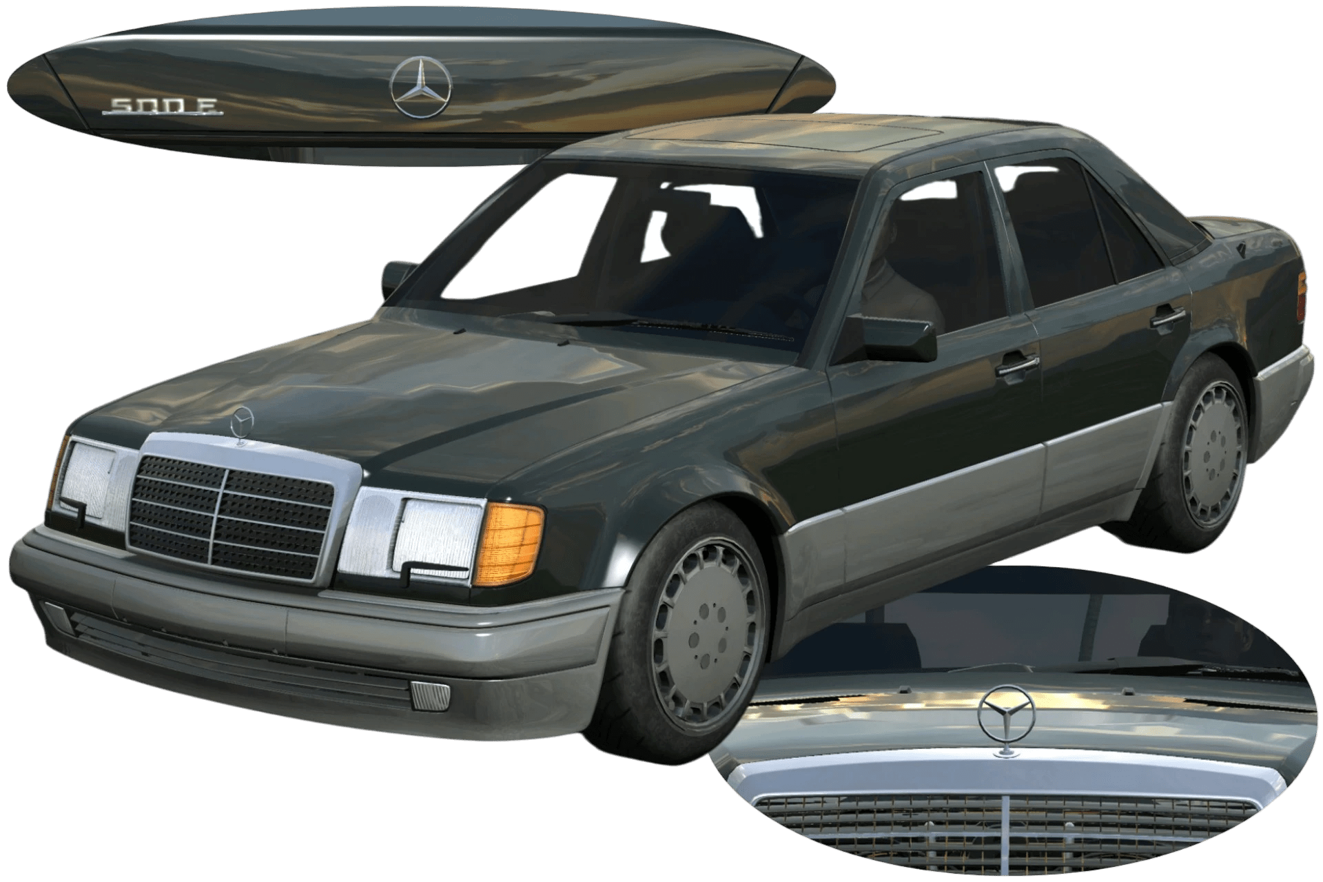 [693]Mercedes Benz 500E w124 高反光細標 前後細標 復古經典
