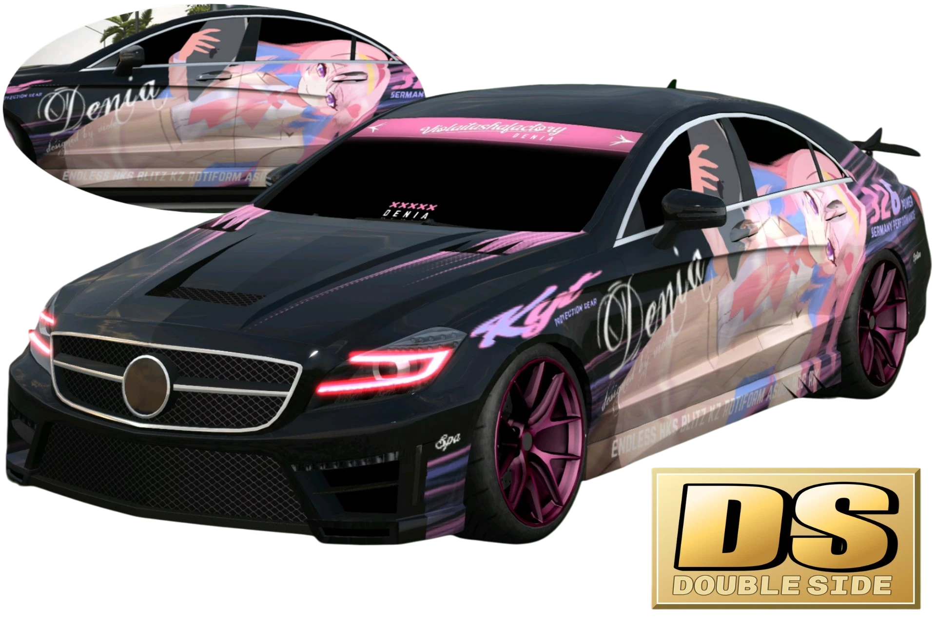 [698]Mercedes Benz CLS 63 鳴潮 達妮婭 雙面痛車 姿態趴低 噴漆塗鴉