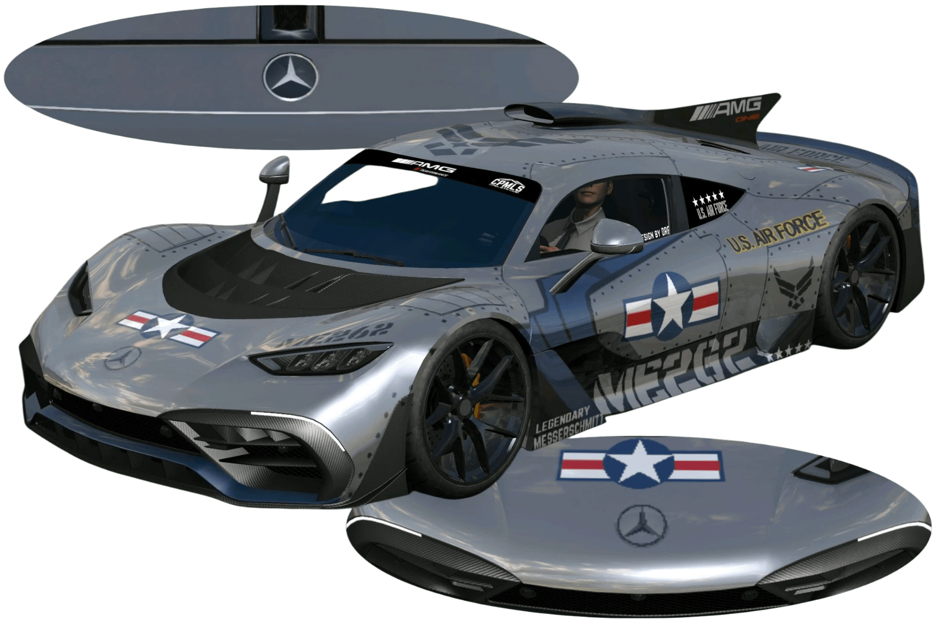 [704]Mercedes Benz AMG One US Air Force ME262 前後細標 姿態趴低