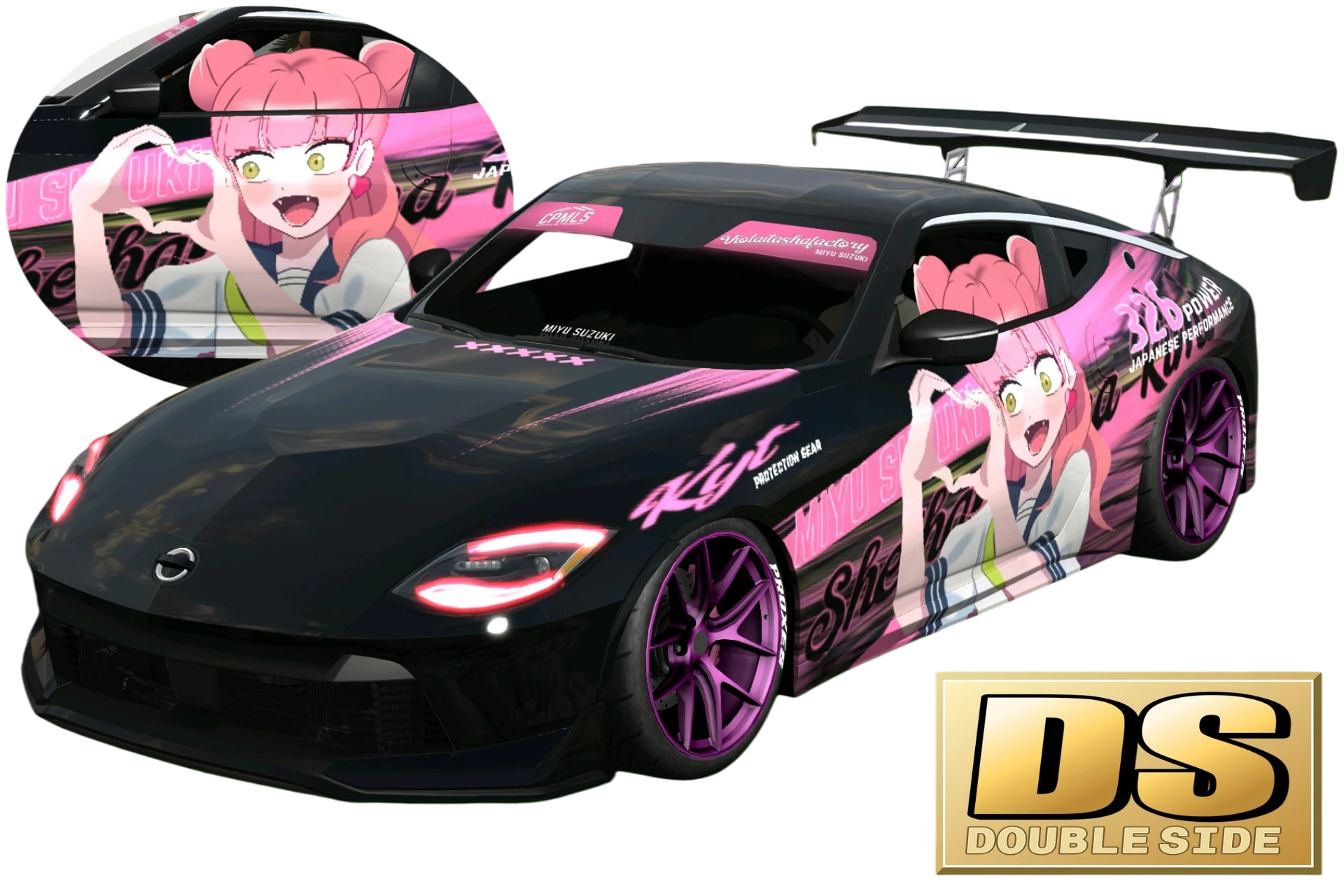 [705]Nissan 400Z (RZ34) 相反的你與我 鈴木美優 雙面痛車 姿態趴低