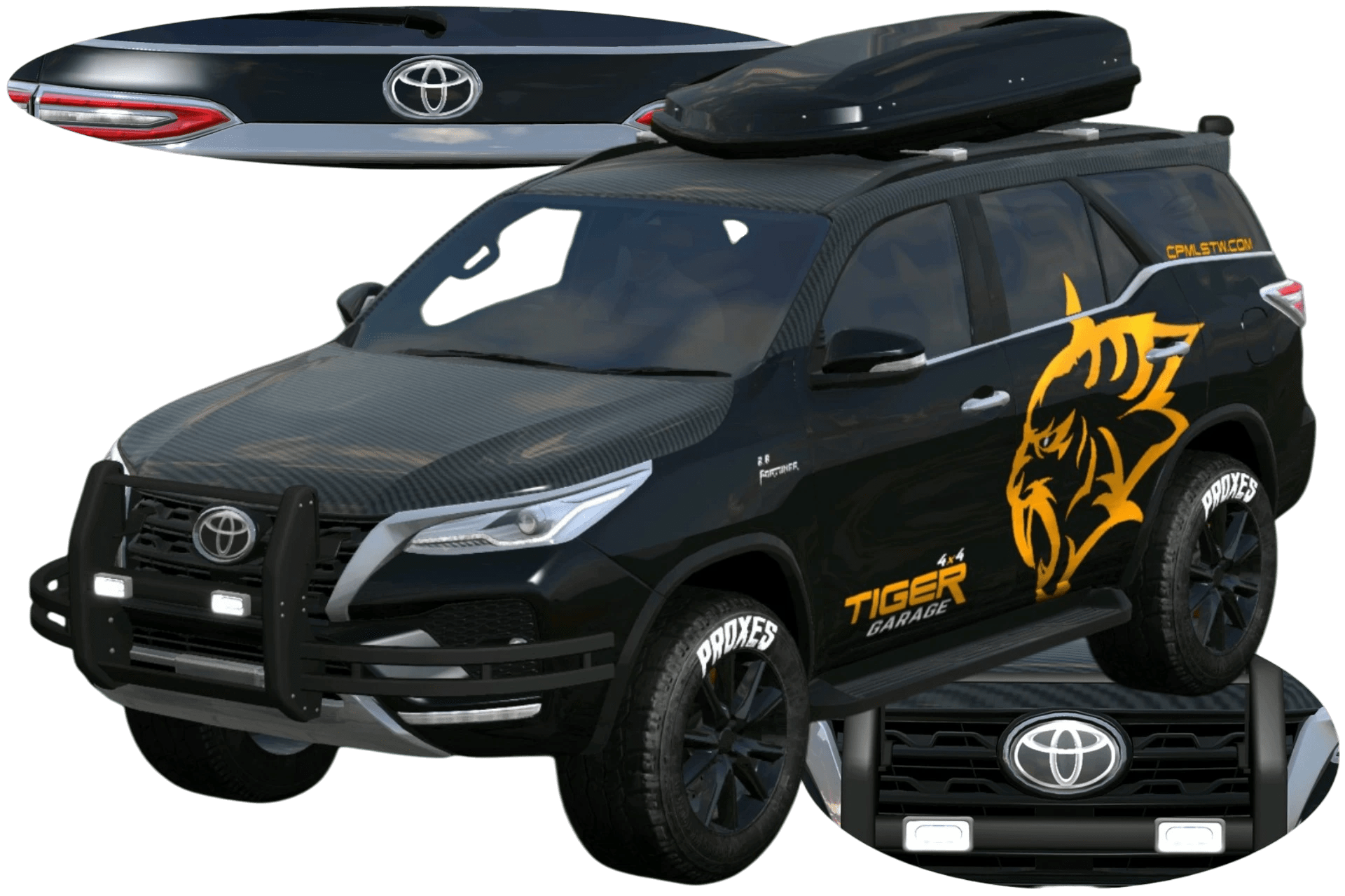 [713]Toyota Fortuner Tiger Garage 前後細標 美式肌肉 旅行風