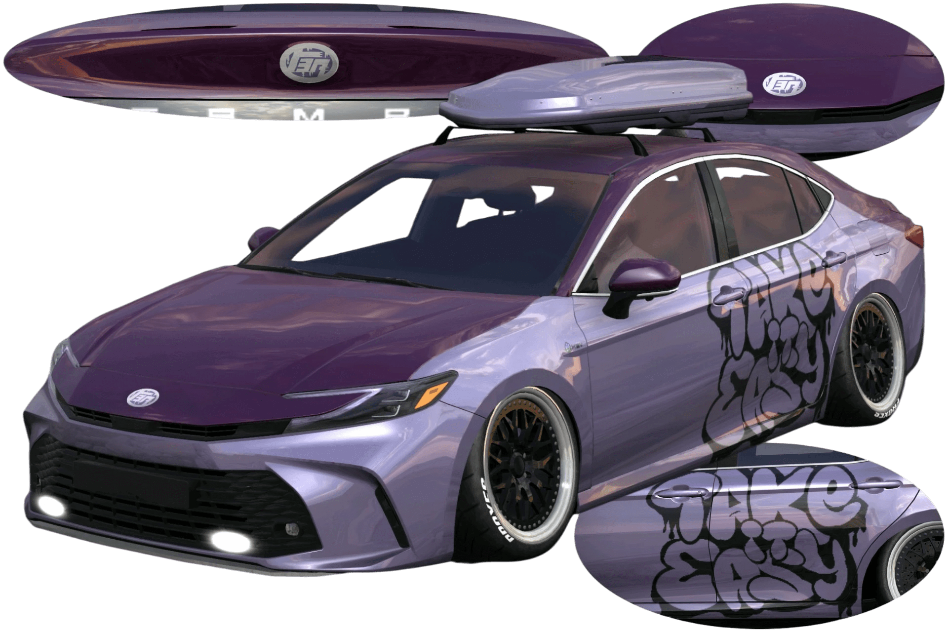 [714]Toyota Camry XV80 XSE Graffiti Work (Take It Easy)前後細標 姿態趴低
