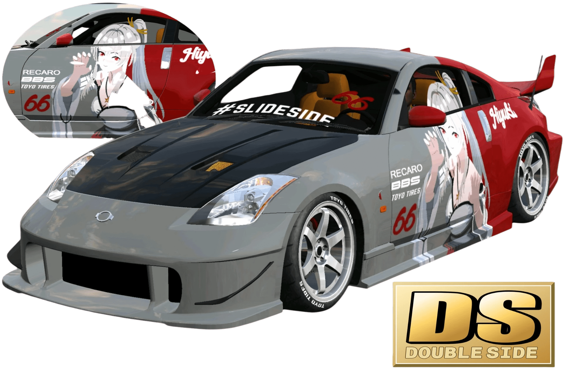 [719]Nissan 350z Wuthering Waves Hiyuki Daul-Side Itasha Low-Stance Street Style Japanese Style JDM