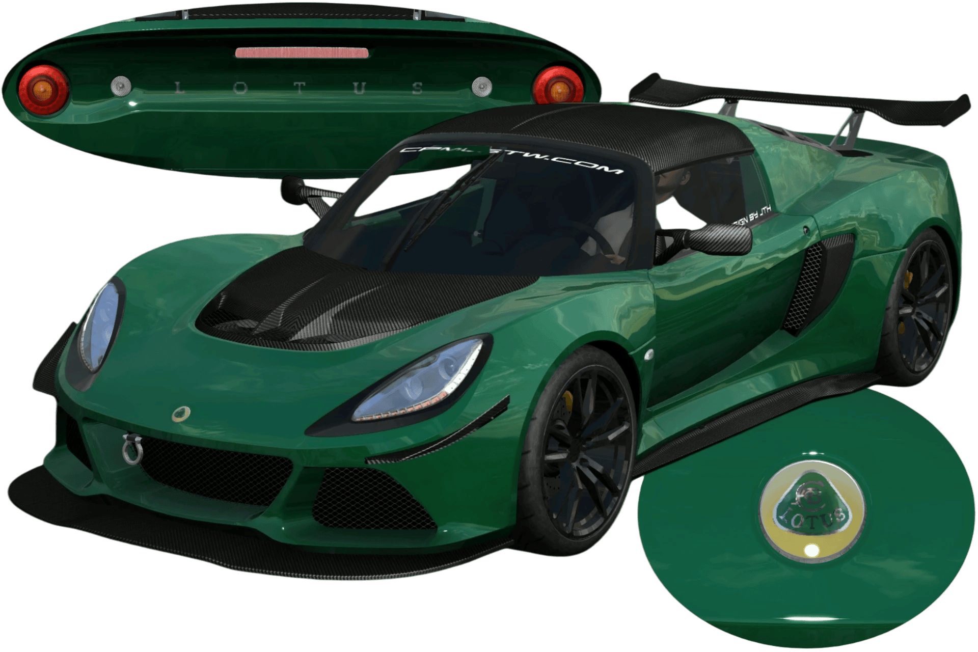 [724]Lotus Exige S High-Reflective Thin Decal Front and Rear Badges Low-Stance Street Style 