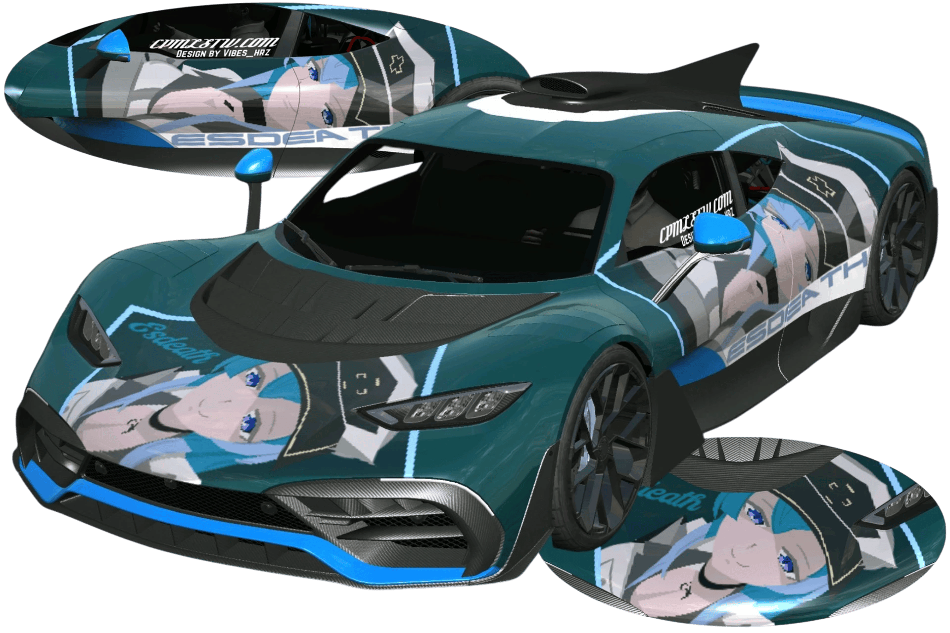 [729]Mercedes Benz AMG One kills! Akame ga Kill! Esdeath Tri-Side Itasha Street Style 