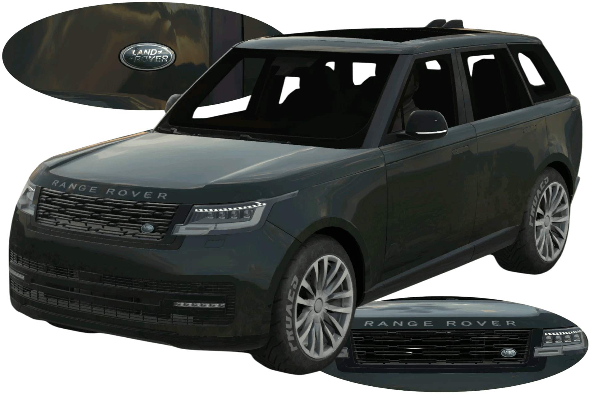 [734]Land Rover Range Rover L460 Front and Rear Badges 4KHigh-Resolution Reflective Emblem Wagonist 
