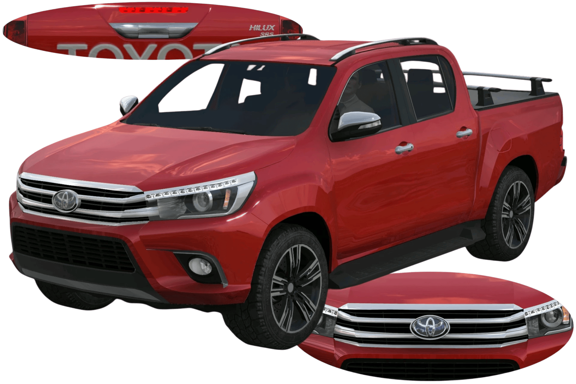 [735]Toyota Hilux Front and Rear Badges 4KHigh-Resolution Reflective Emblem Wagonist Simple style 
