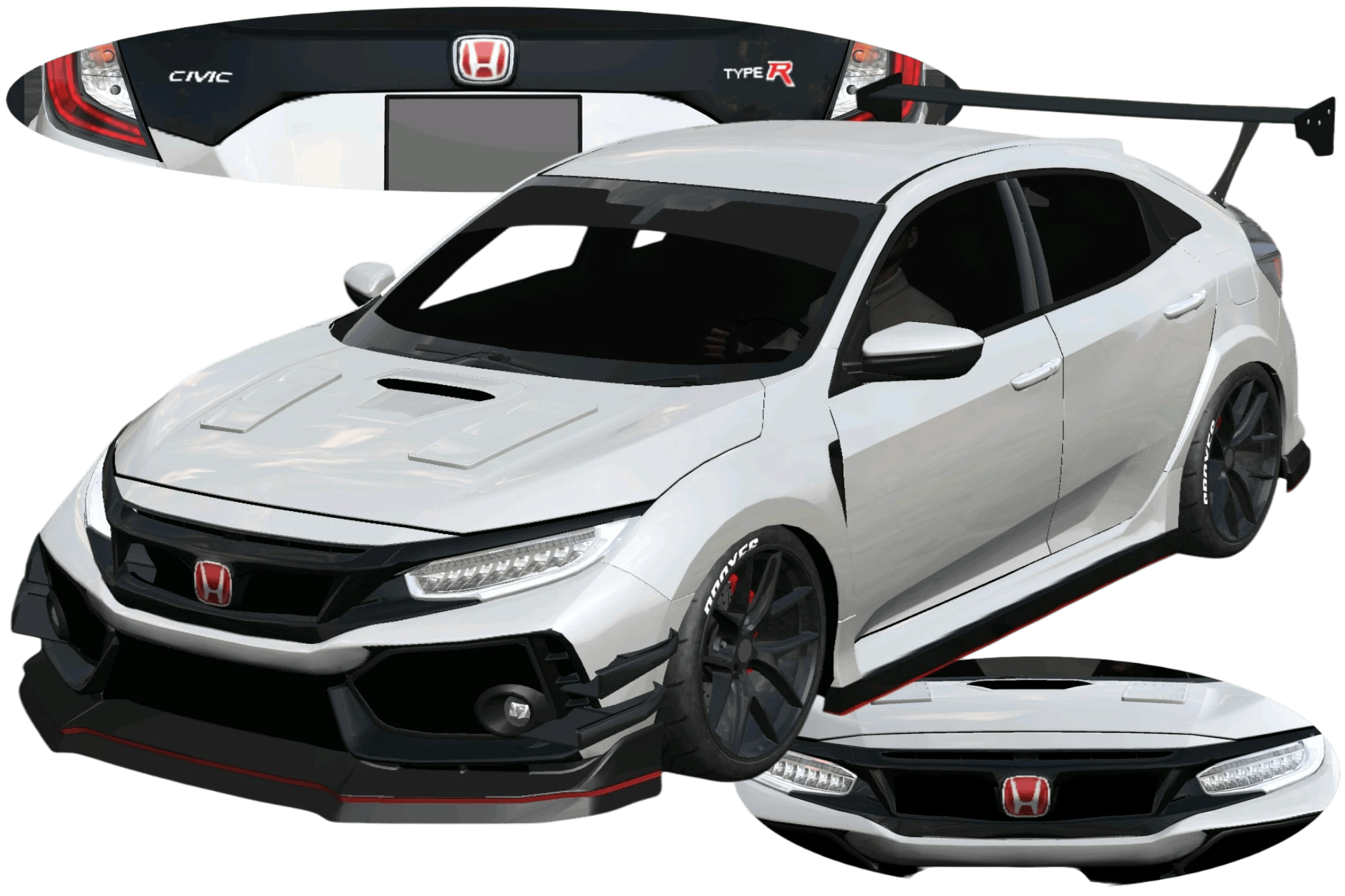 [739]Honda Civic FK8 Kit Editor Kit-style paint job Front and Rear Badges Low-Stance Japanese Style JDM