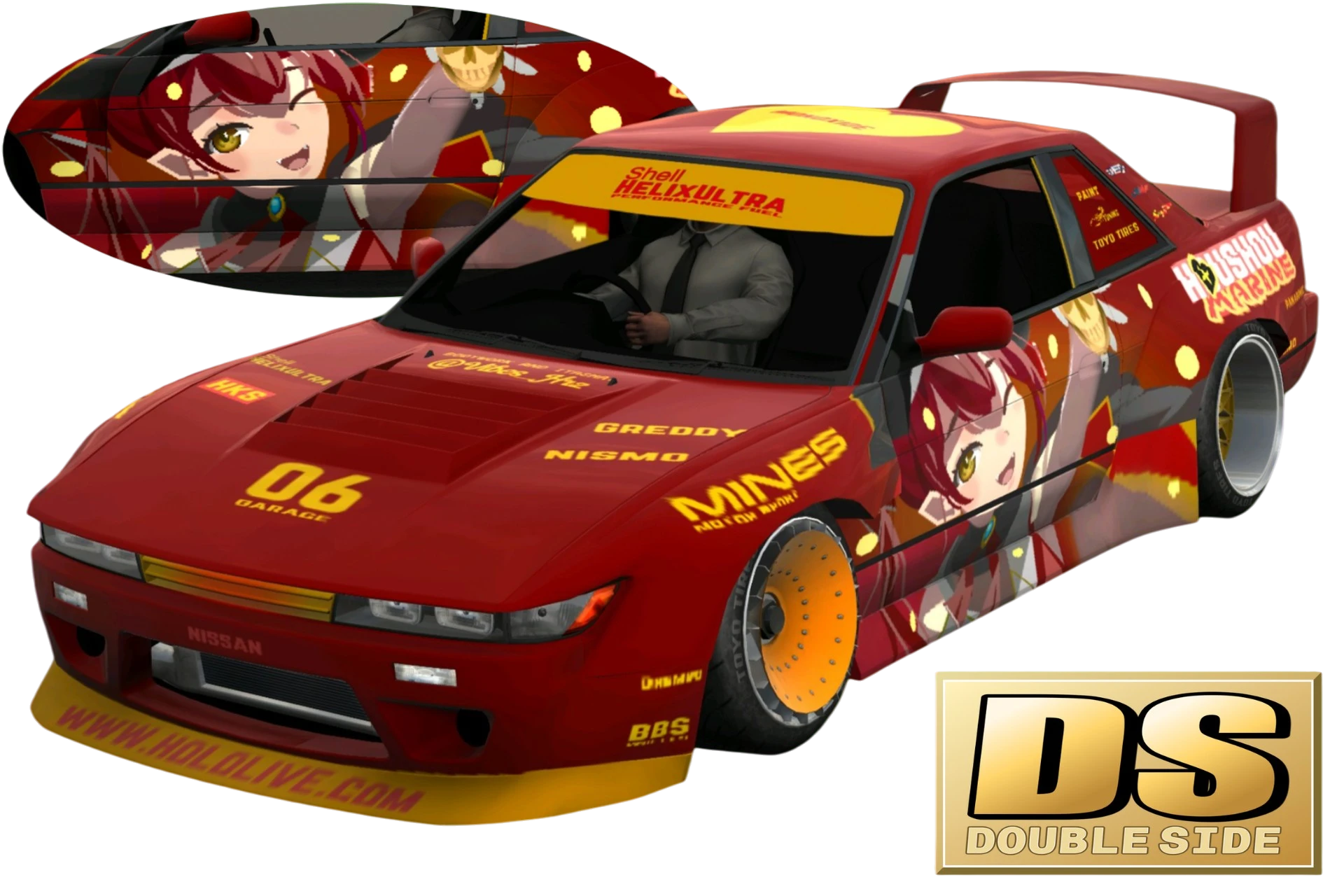 [744]Nissan Slivia S15 Houshou Marine Daul-Side Itasha Low-Stance Japanese Style JDM Stance