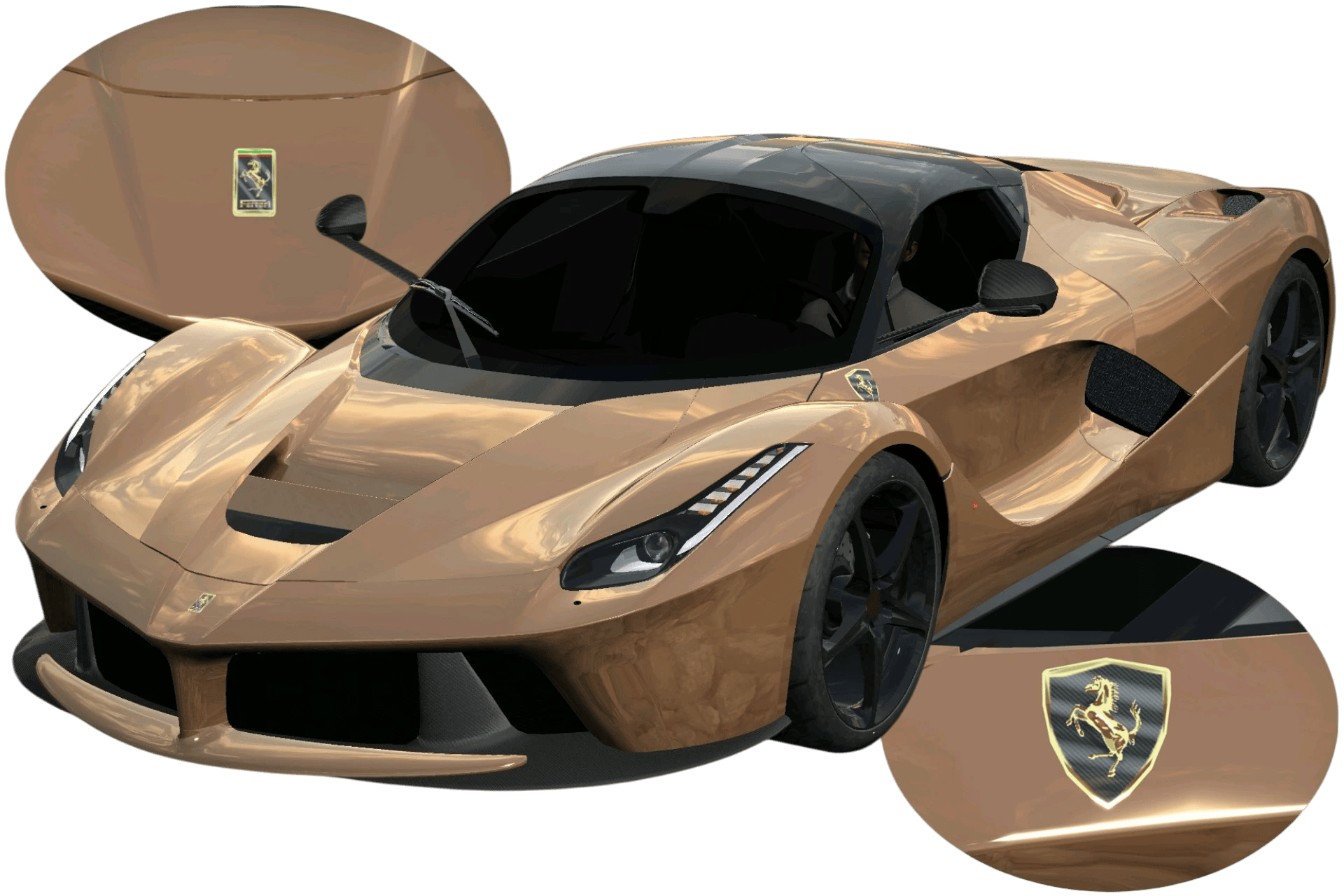 [754]Ferrari LaferrariHigh-Reflective Thin Decal Front Badge Side Decal Street Style 