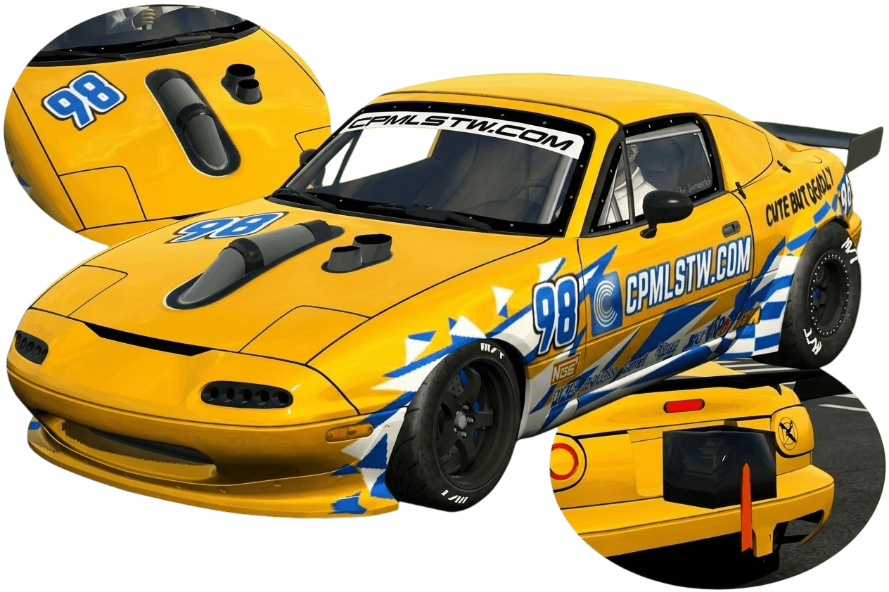 [725]Mazda Miata MX-5 CPMLSlivery Drag racing kit Low-Stance Racing Livery 
