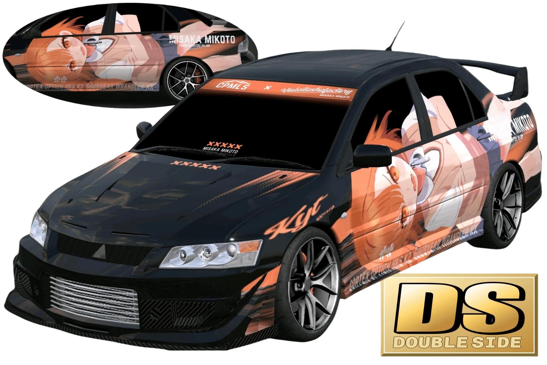 [758] Mitsubishi Lance EVO 9 A Certain Magical Index Misaka Mikoto Daul-Side Itasha Gradient Lively 