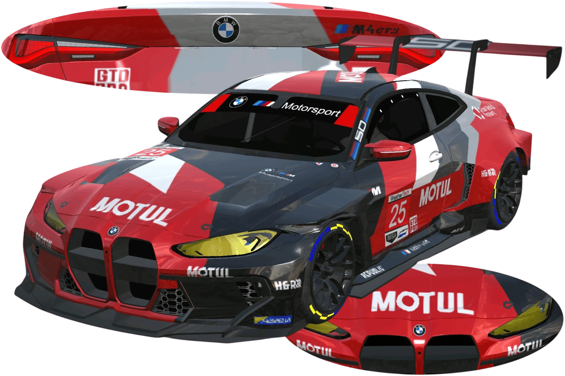 [764]BMW M4 G82 GT3 BMW M Team RLL Front and Rear Badges Street Style Racing Livery 