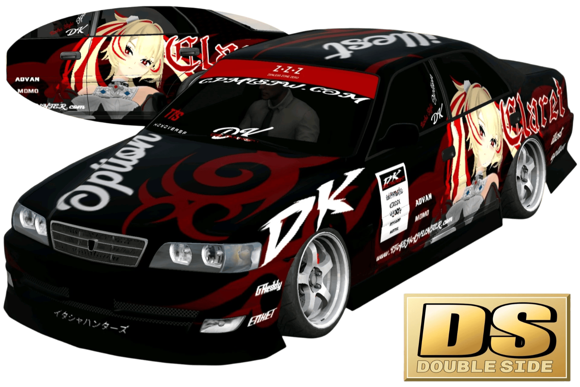 [766]Toyota Chaser Tourer V Zenless Zone Zero Claret·Flint Daul-Side Itasha Low-Stance 