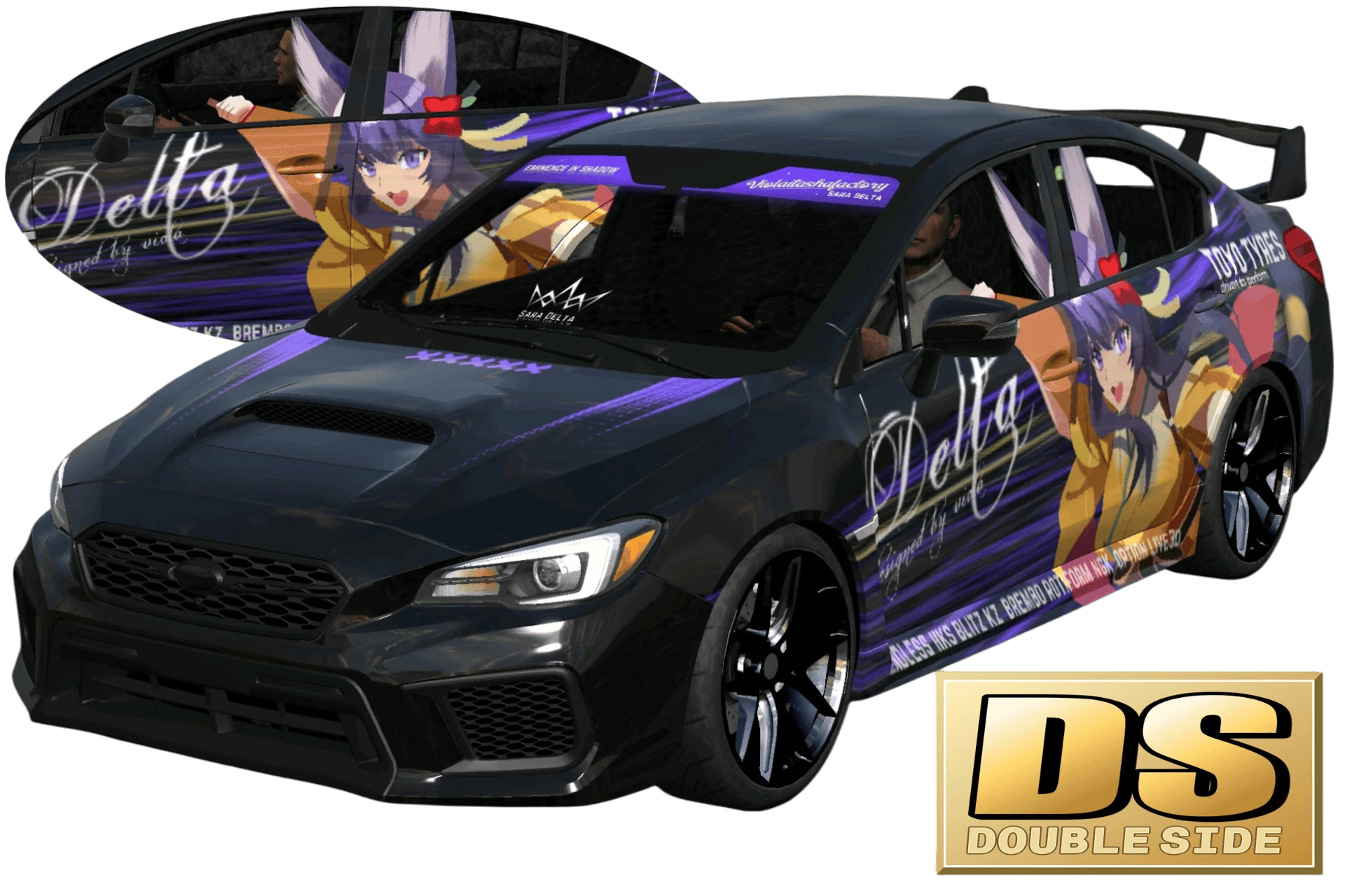 [768]Subaru WRX STI 我想成為影之強者！ 戴尔塔 雙面痛車 街頭戰鬥風