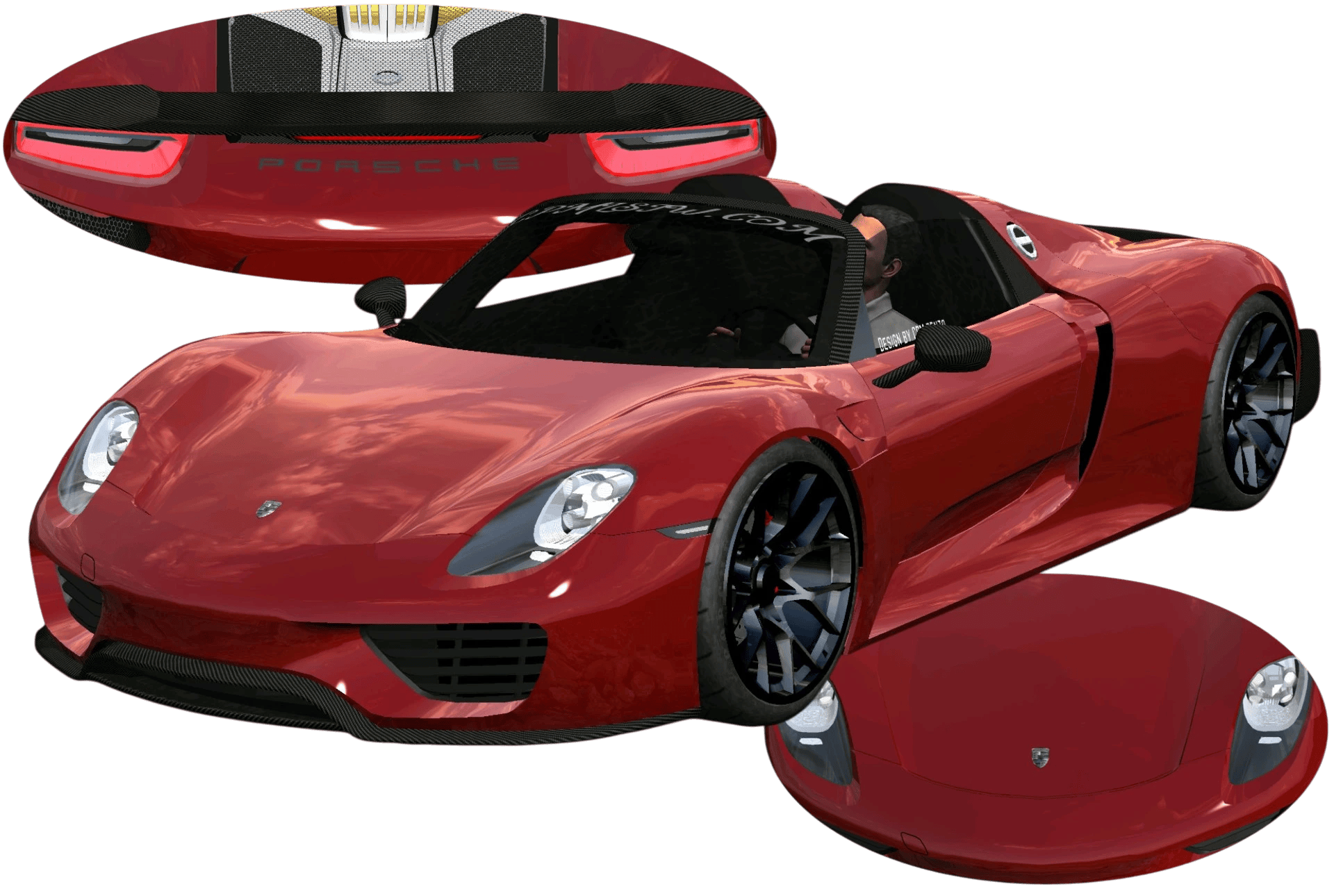 [771]Porsche 918 高反光細標 前後細標 4K高解析度反光車標 街頭戰鬥風