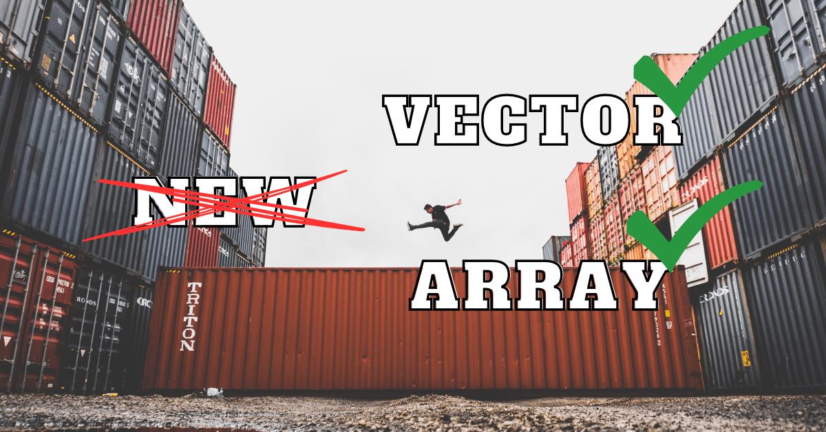 Containers representando os containers em C++ no contexto de se criar um array com new em C++.