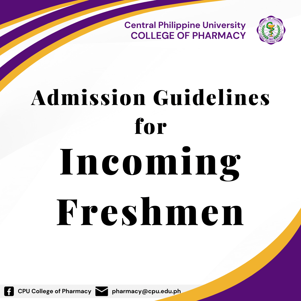 College of pharmacy admission guidelines for incoming freshmen