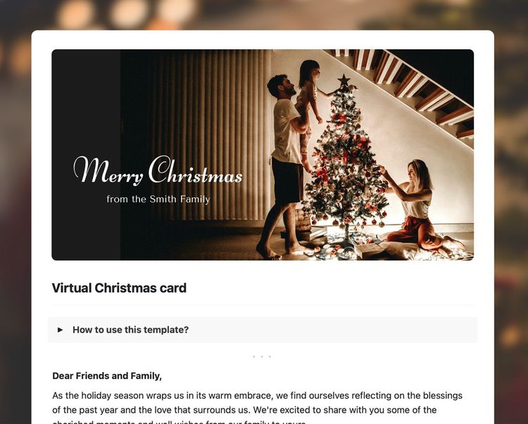 Virtual christmas card