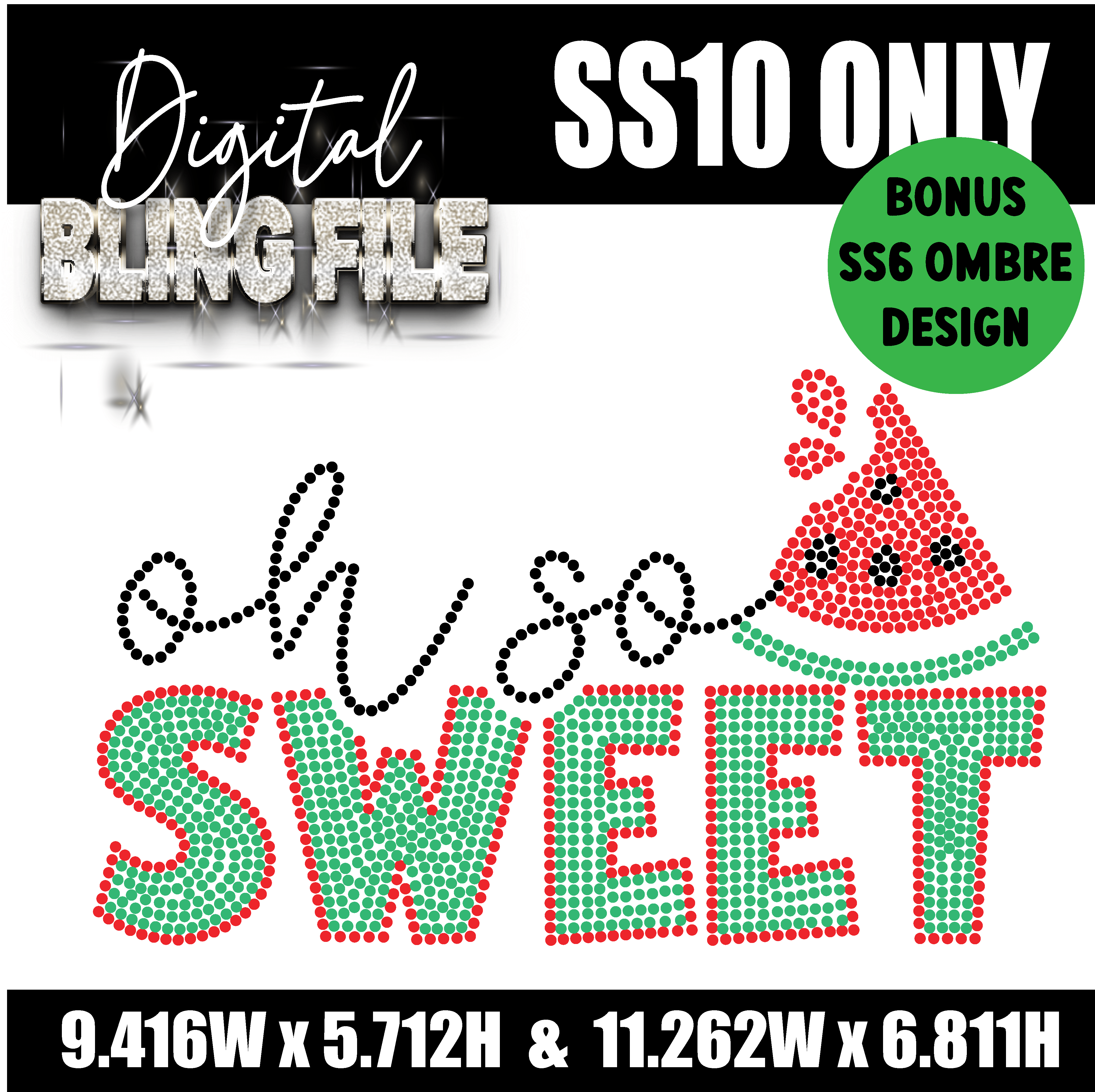 Oh So Sweet Digital Rhinestone Template | SS10